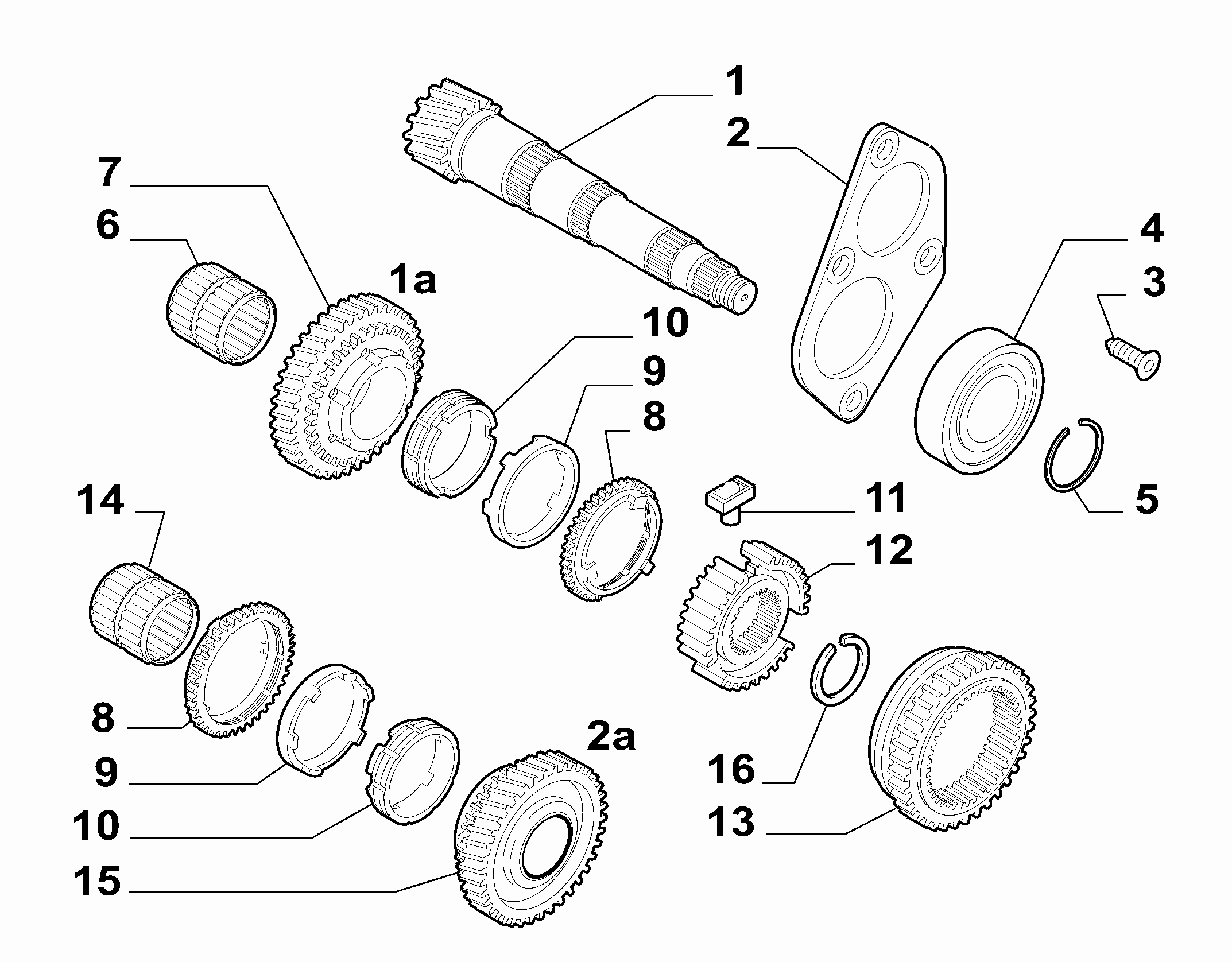 21215-030 SECONDARY SHAFT AND GEAR LEAD