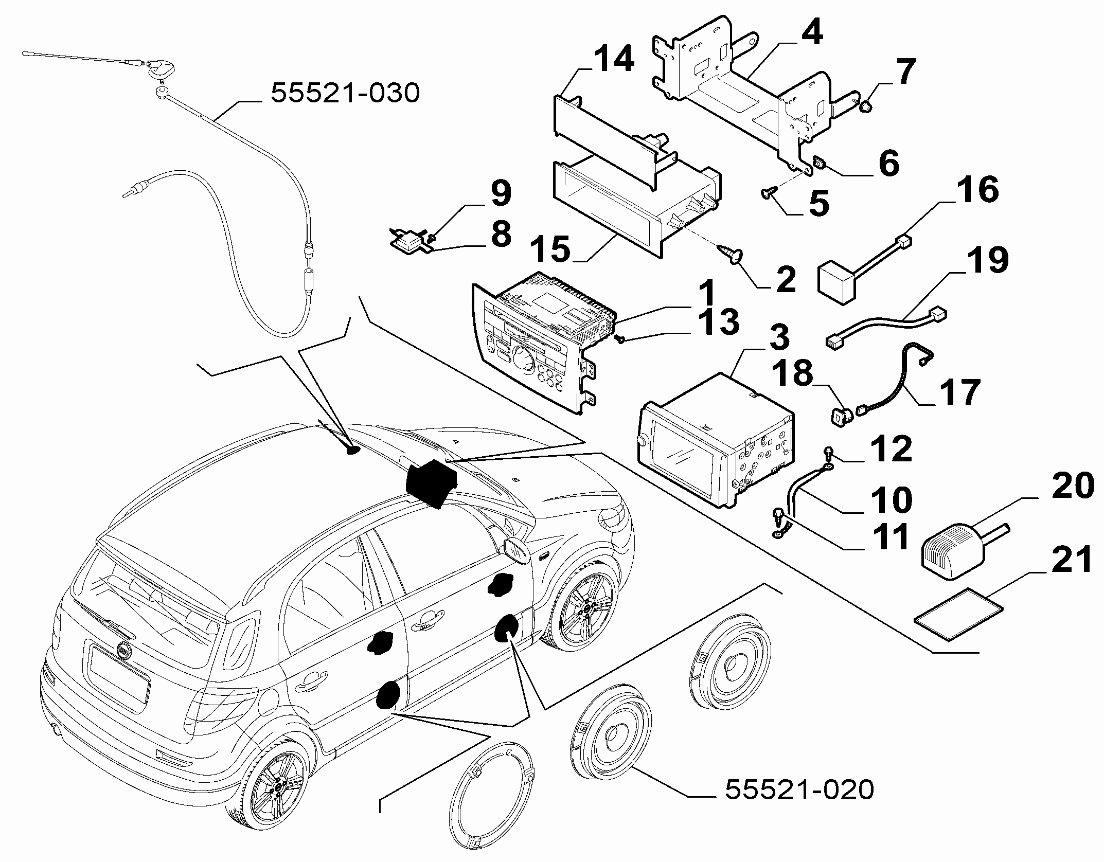 55521-010 RADIO AND AUTOMATED INFO DEVICE 