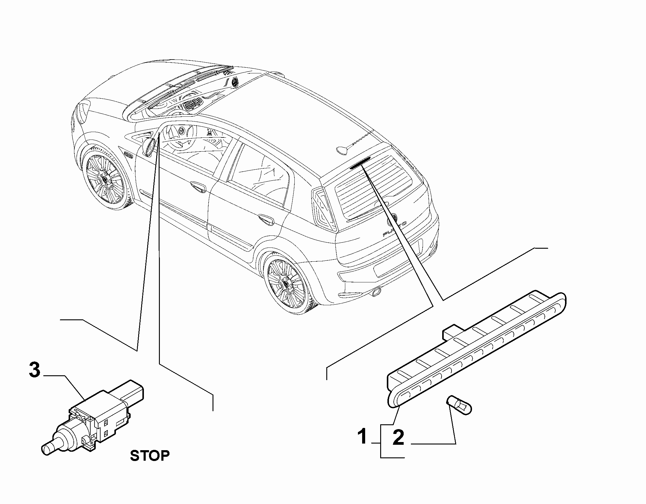 55501-020 REAR WINDOW STOP LIGHT AND SWITCH