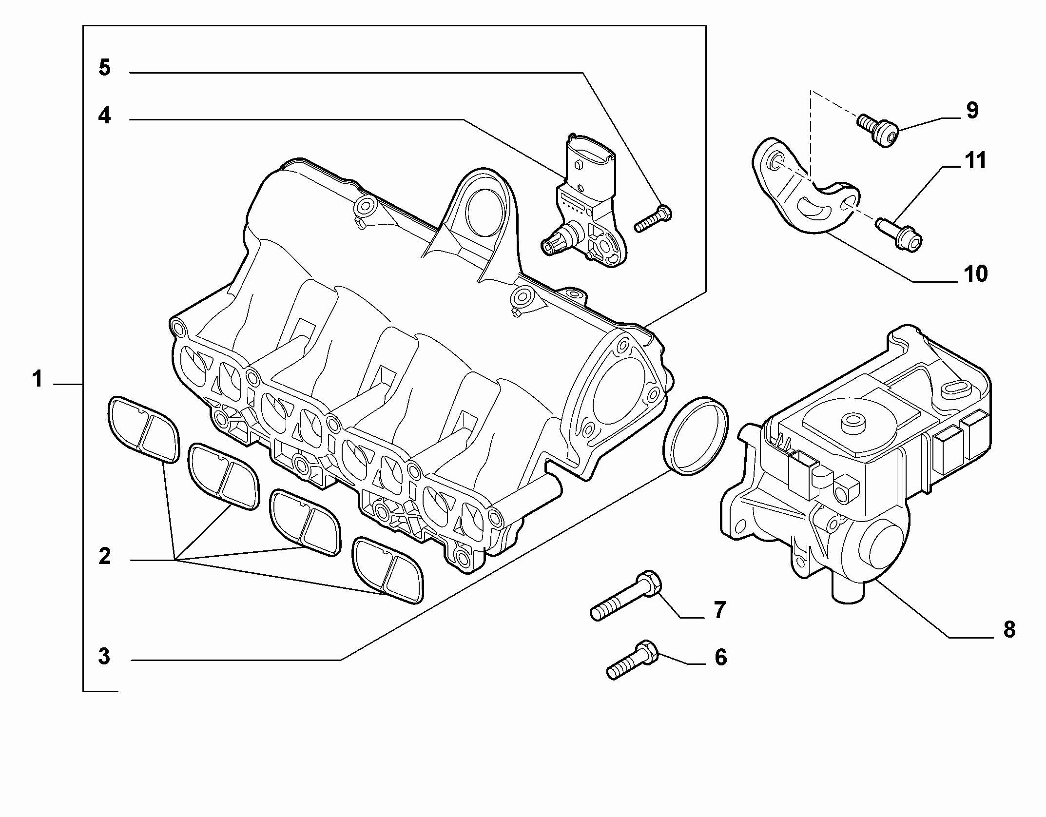 10255-010 INTAKE MANIFOLD AND BUTTERFLY CLIPS