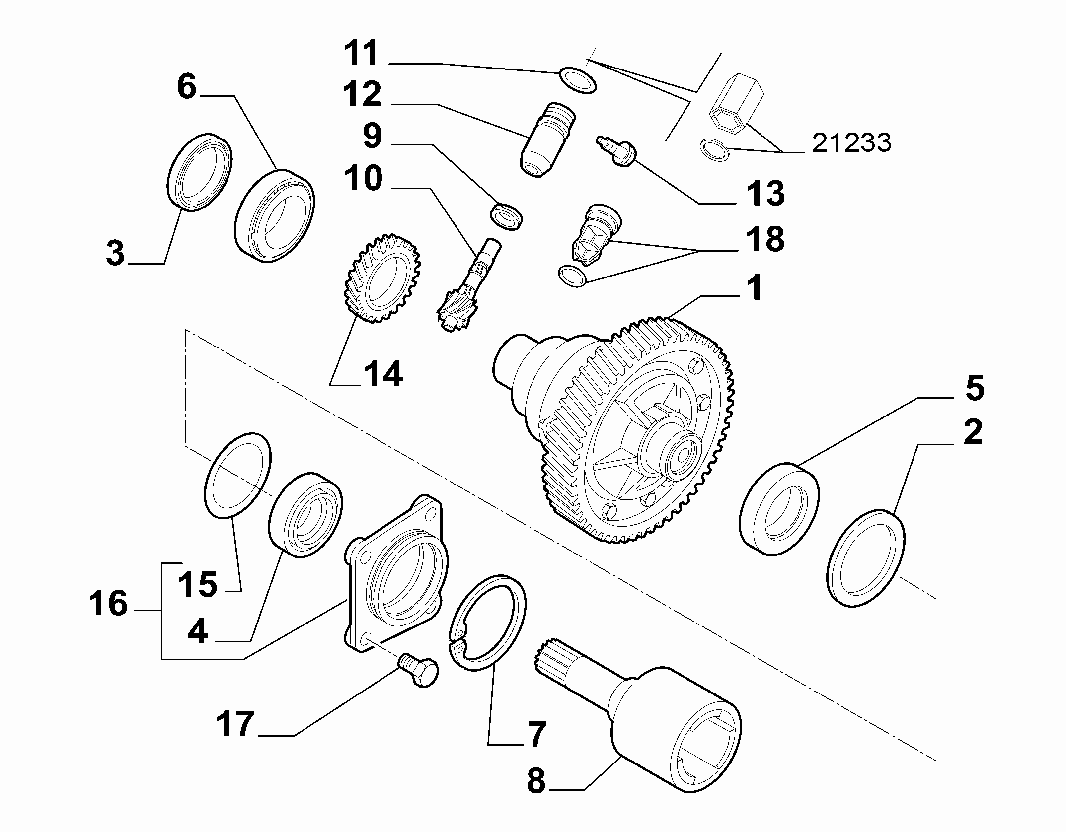 21220-010 GEARING AND HALF CRANKSHAFT