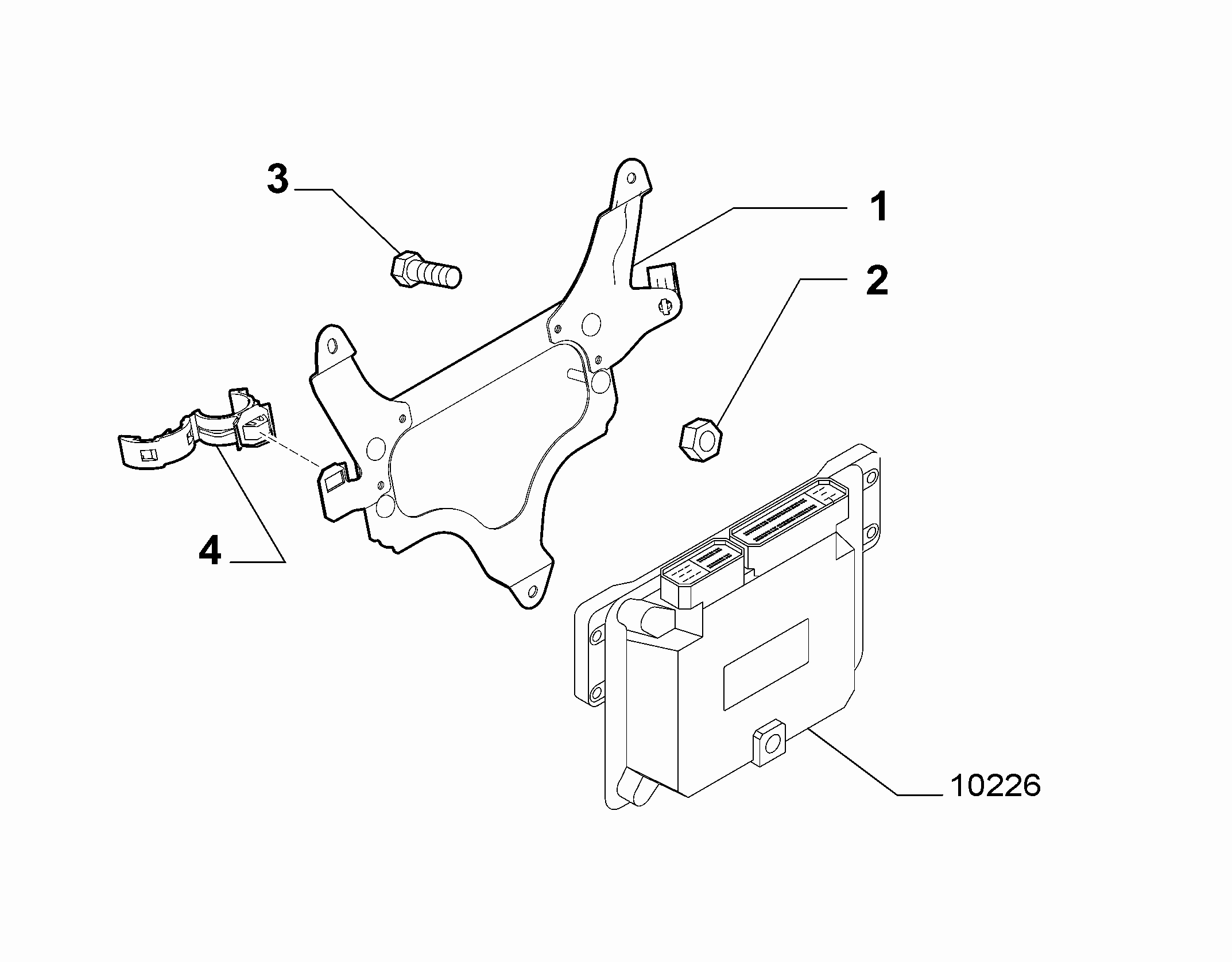 10225-020 INJECTION ECU AND ENGINE HARNESS FASTENERS