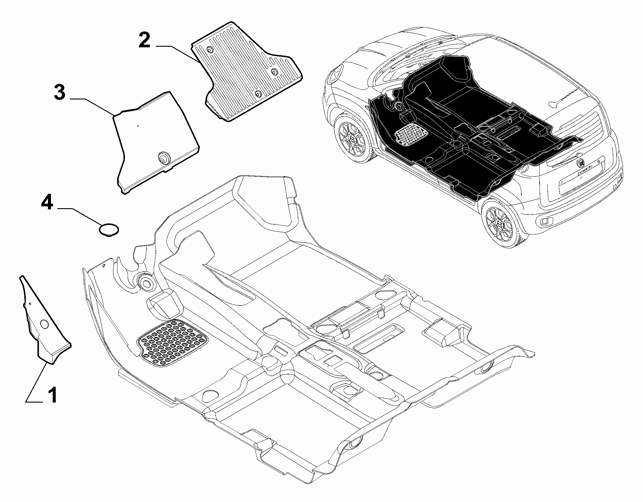 70521-030 PASSENGER COMPARTMENT MAT FASTENERS AND ACCESSORIES