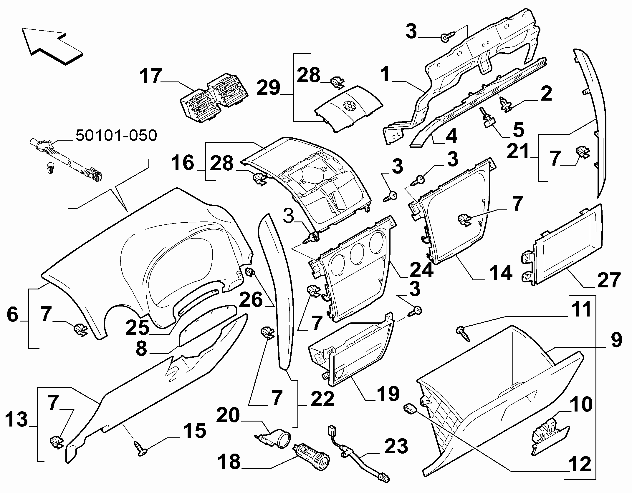 70502-010 DASHBOARD INSTRUMENT HOLDER