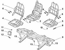 70613-021 FIRST ROW REAR SEAT FRAMES