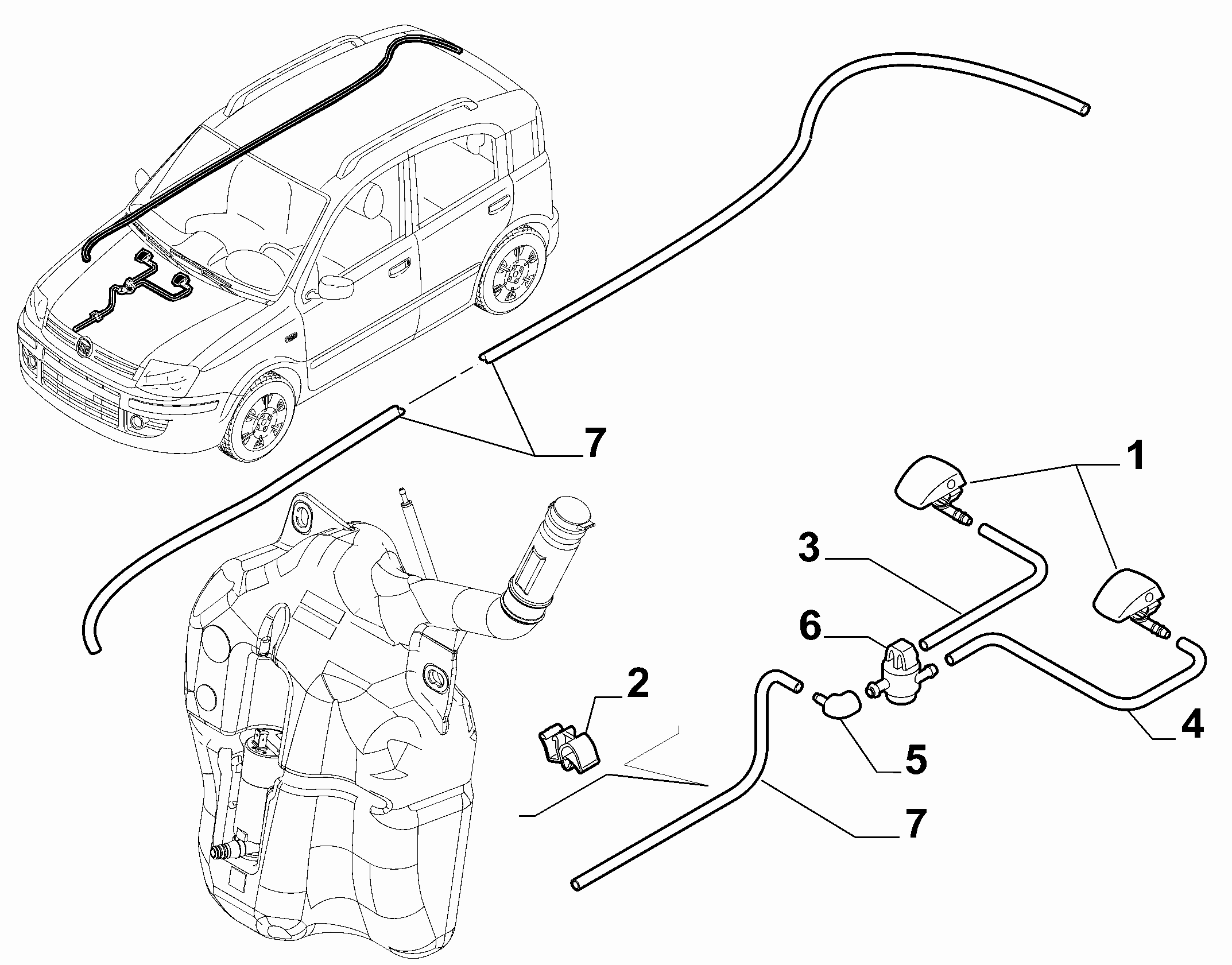 55514-040 FRONT AND REAR WIPER TUBING