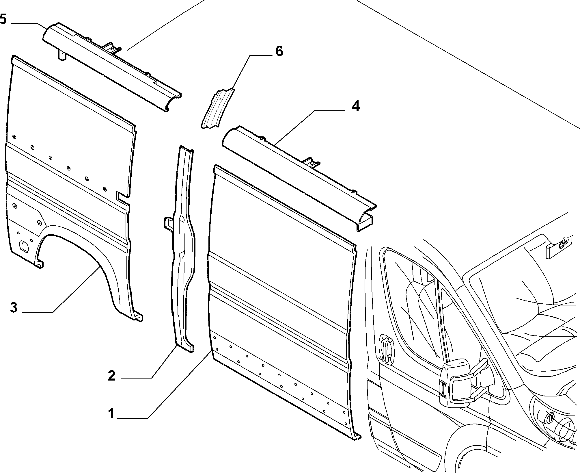 70020-040 OUTER SIDE PANEL FOR COMMERCIAL VEHICLES