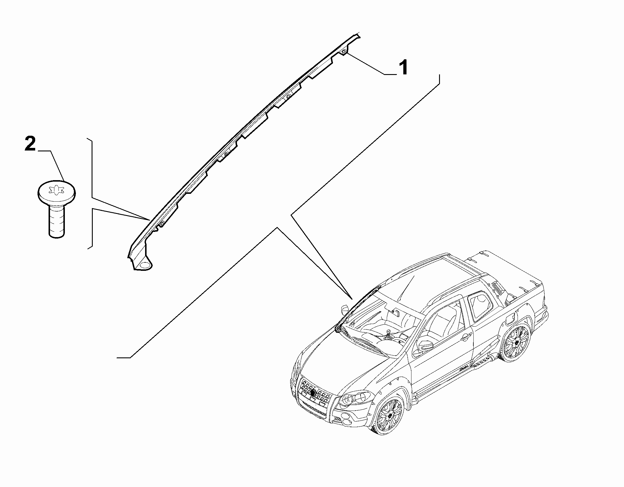 70712-020 OUTER MOULDINGS, WINDSHIELD AREA