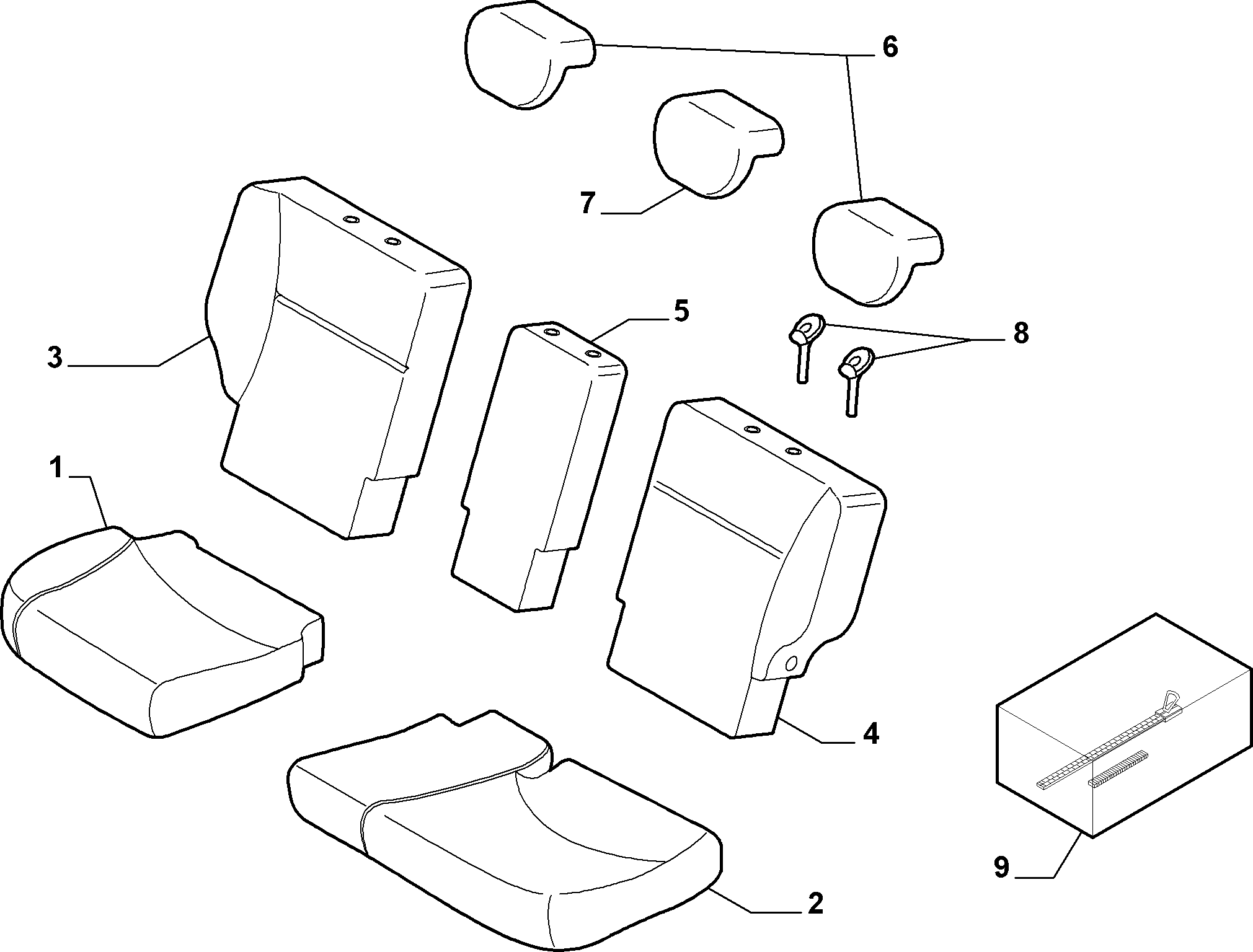 70615/13 REAR SEAT LINING