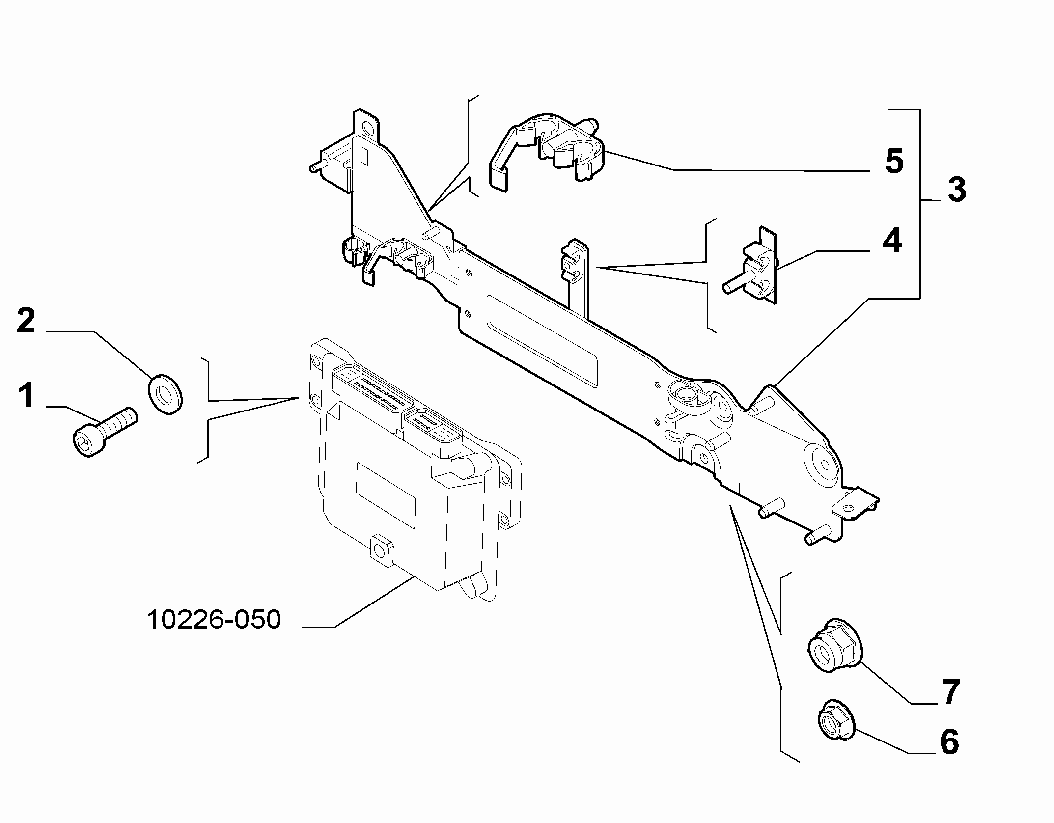 10225-020 INJECTION ECU AND ENGINE HARNESS FASTENERS