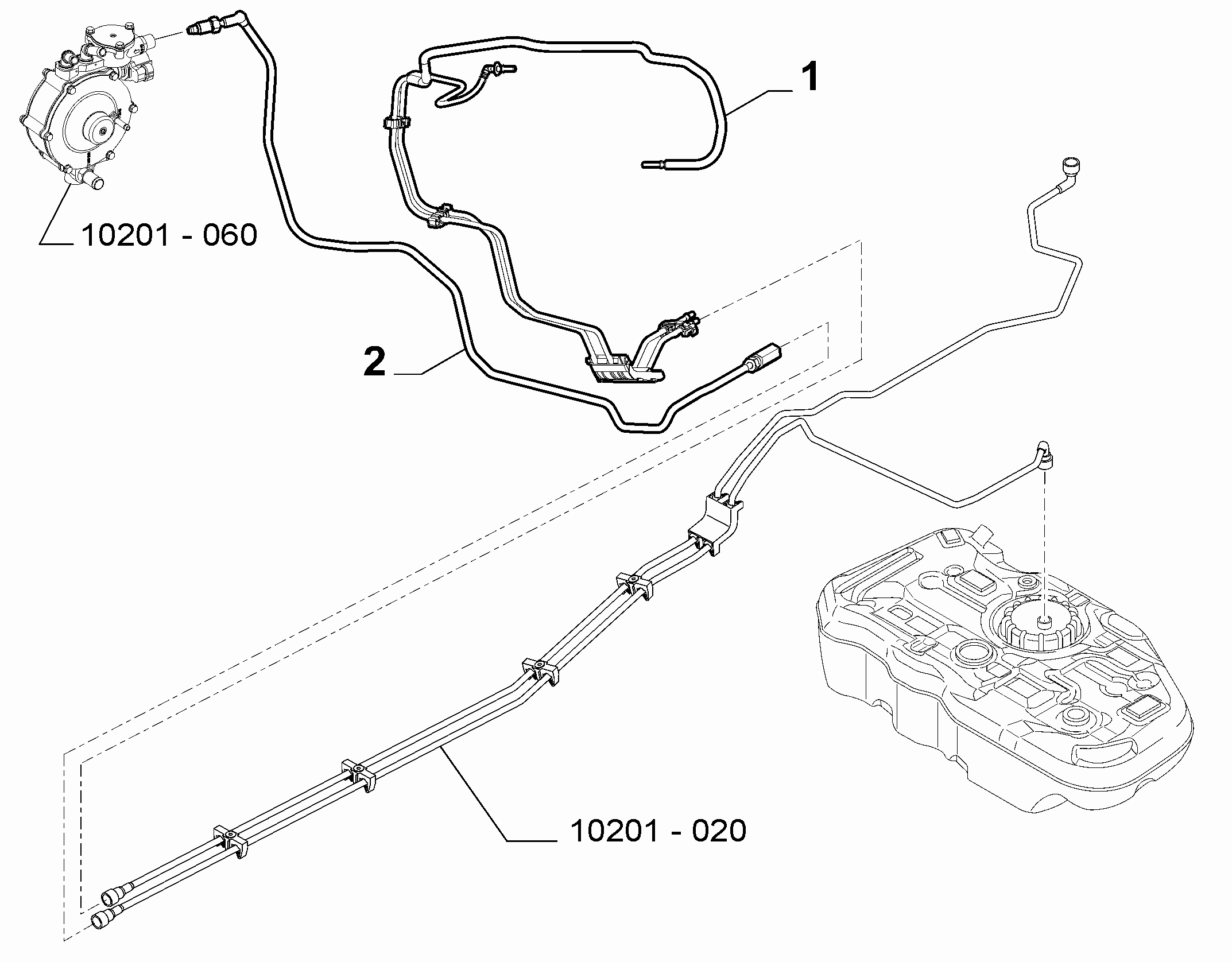 10201-030 ENGINE WELL FUEL PIPES