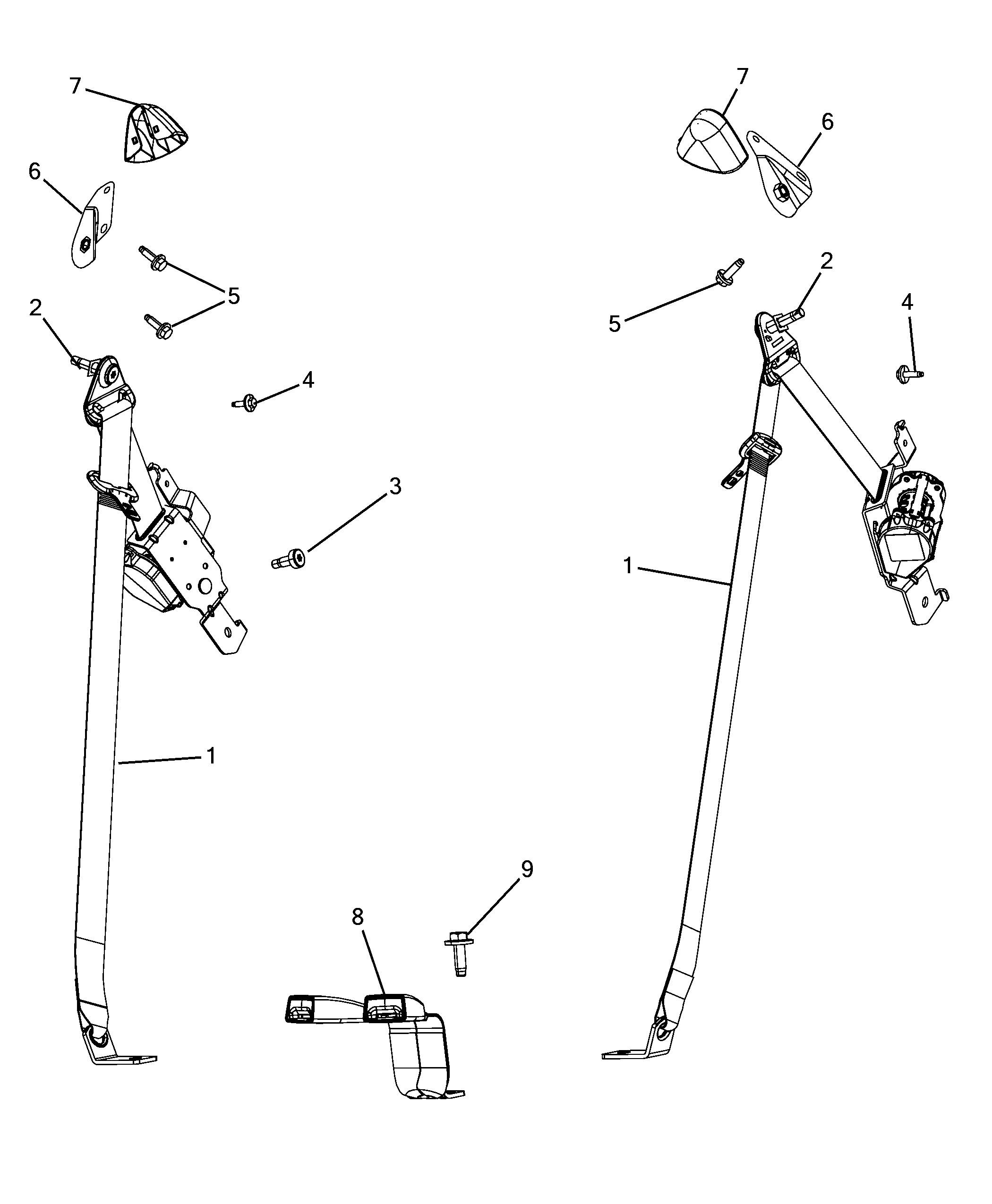 70527-030 THIRD ROW SEAT BELTS
