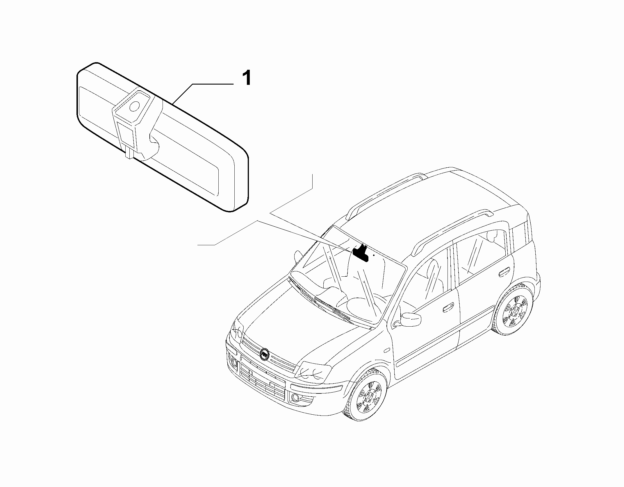 70740-010 REAR VIEW MIRROR
