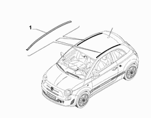 70712-030 OUTER MOULDINGS, ROOF AREA