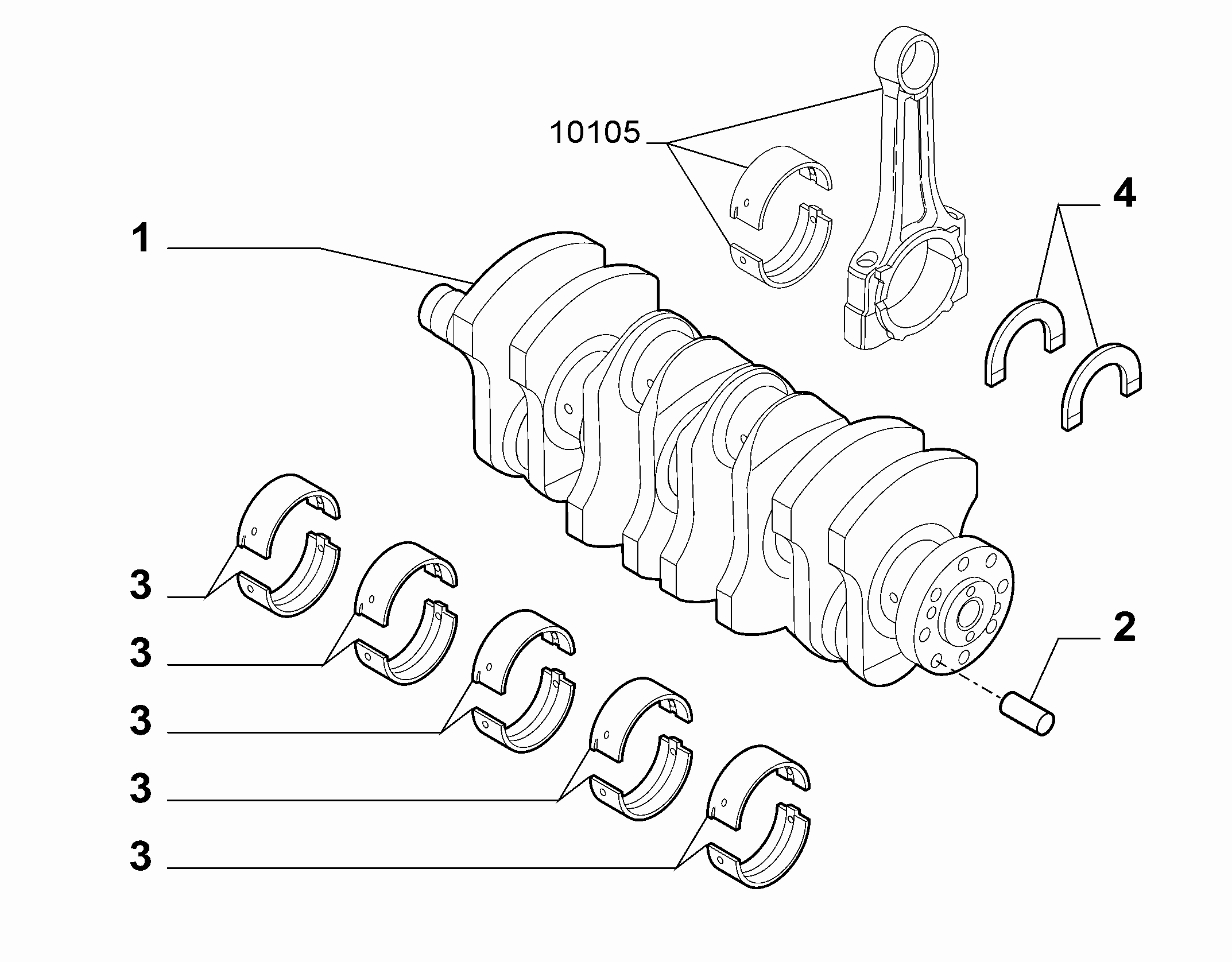 10103-010 ENGINE SHAFT AND HALF BEARING