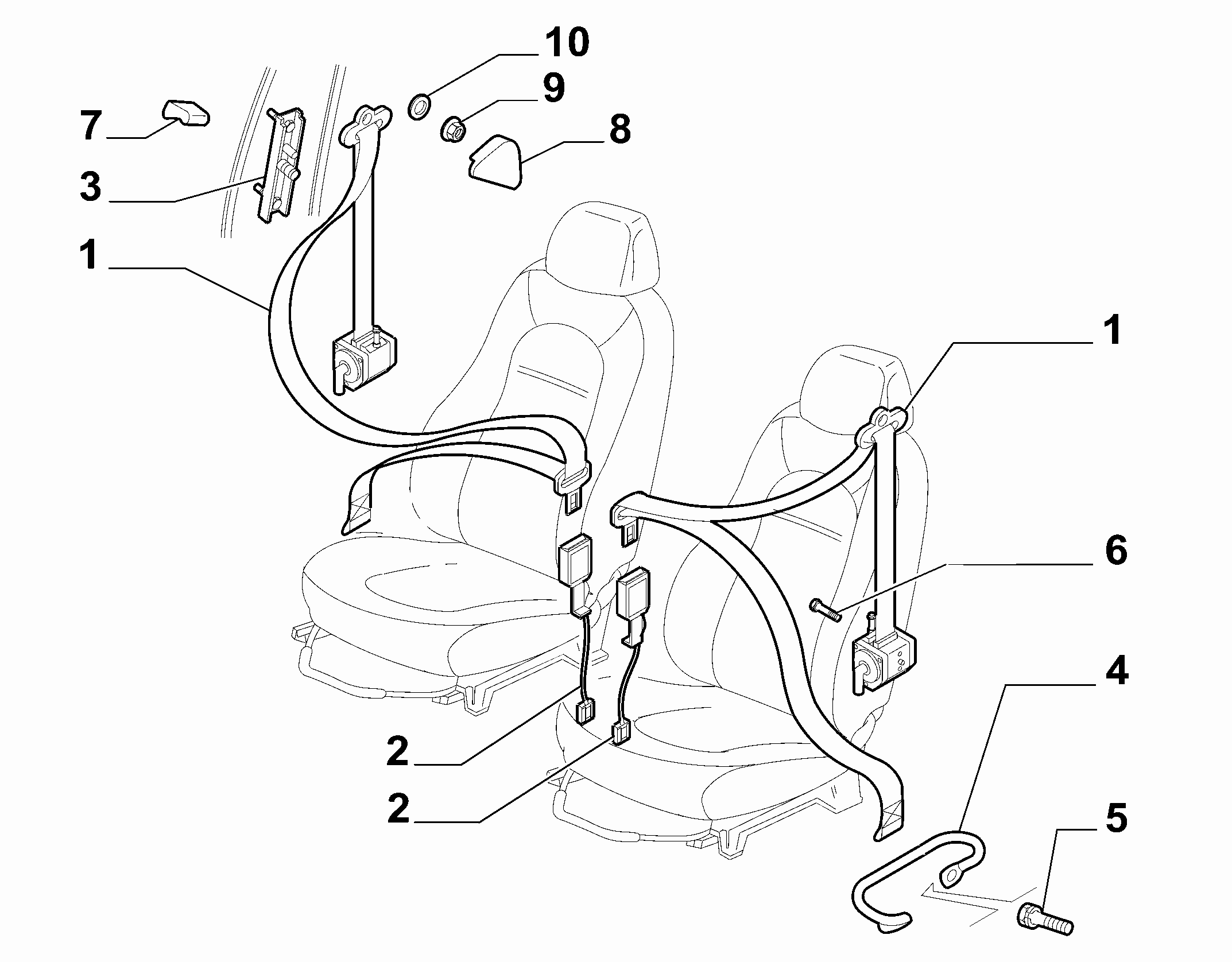 70527-010 FRONT SEAT BELTS