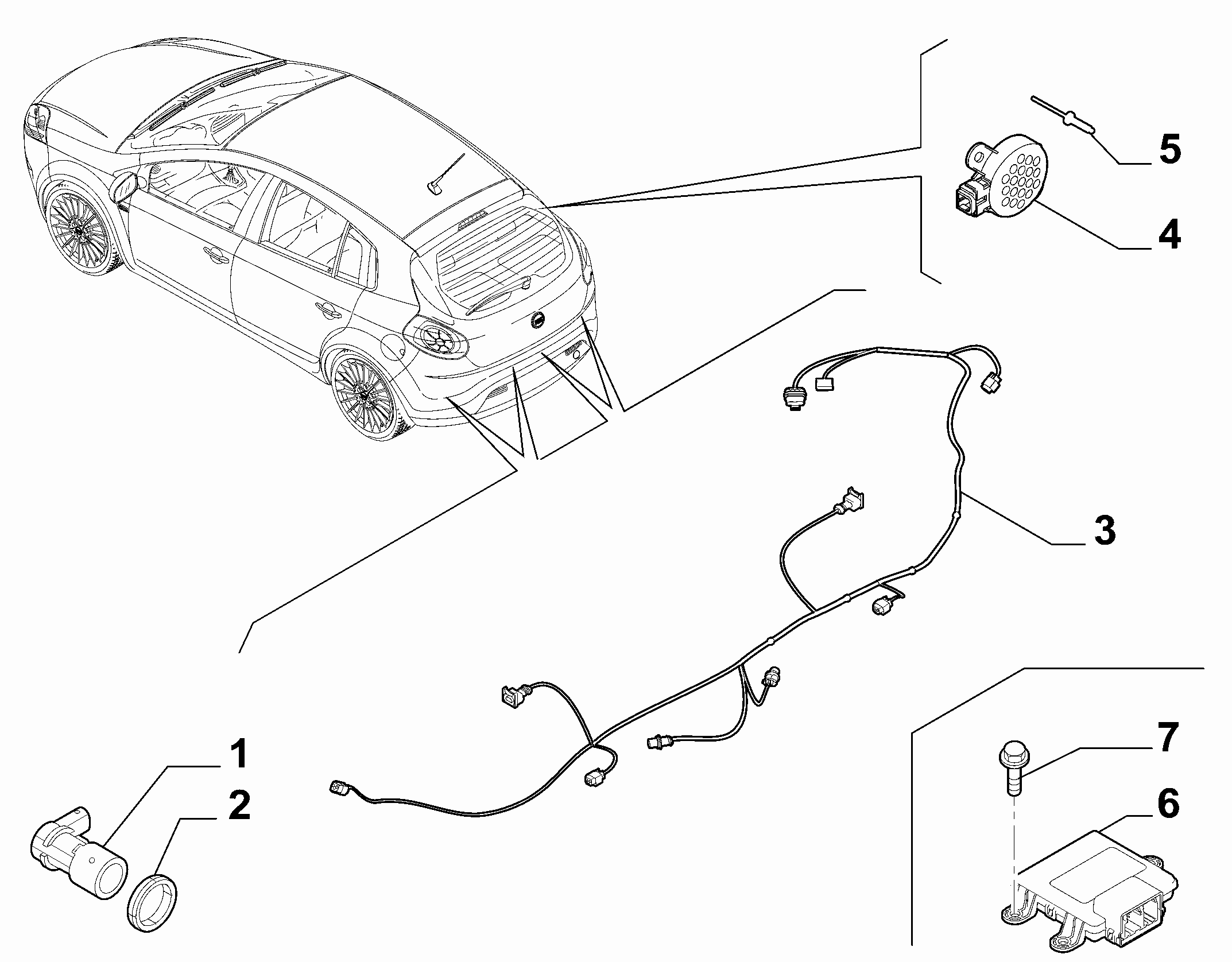 55501-060 CENTRALISED REAR PARKING SENSOR