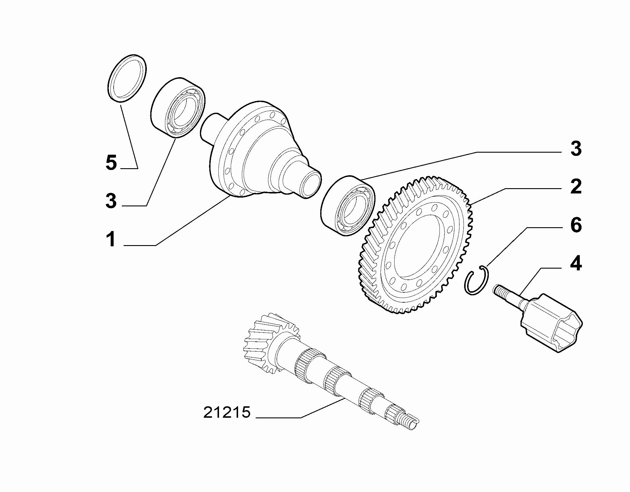 21220-010 GEARING AND HALF CRANKSHAFT
