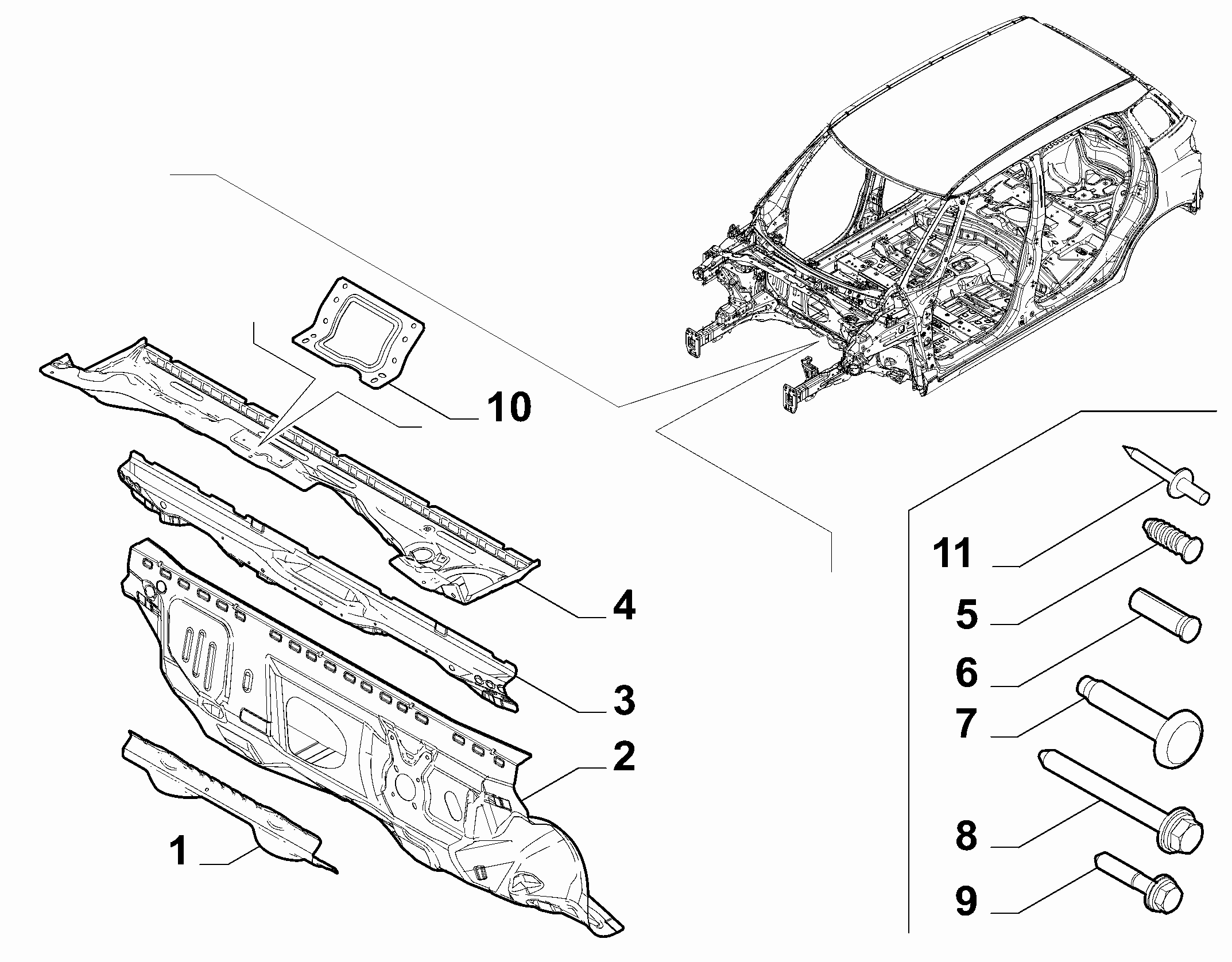 70002-040 INSTRUMENT PANEL WALL 
