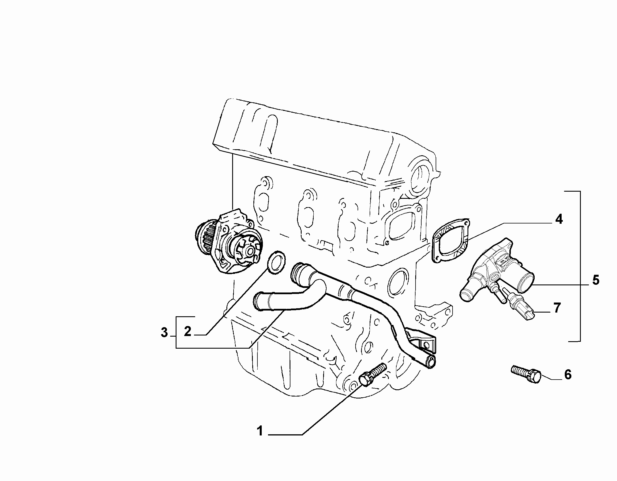 10402-020 THERMOSTAT AND WATER PIPES