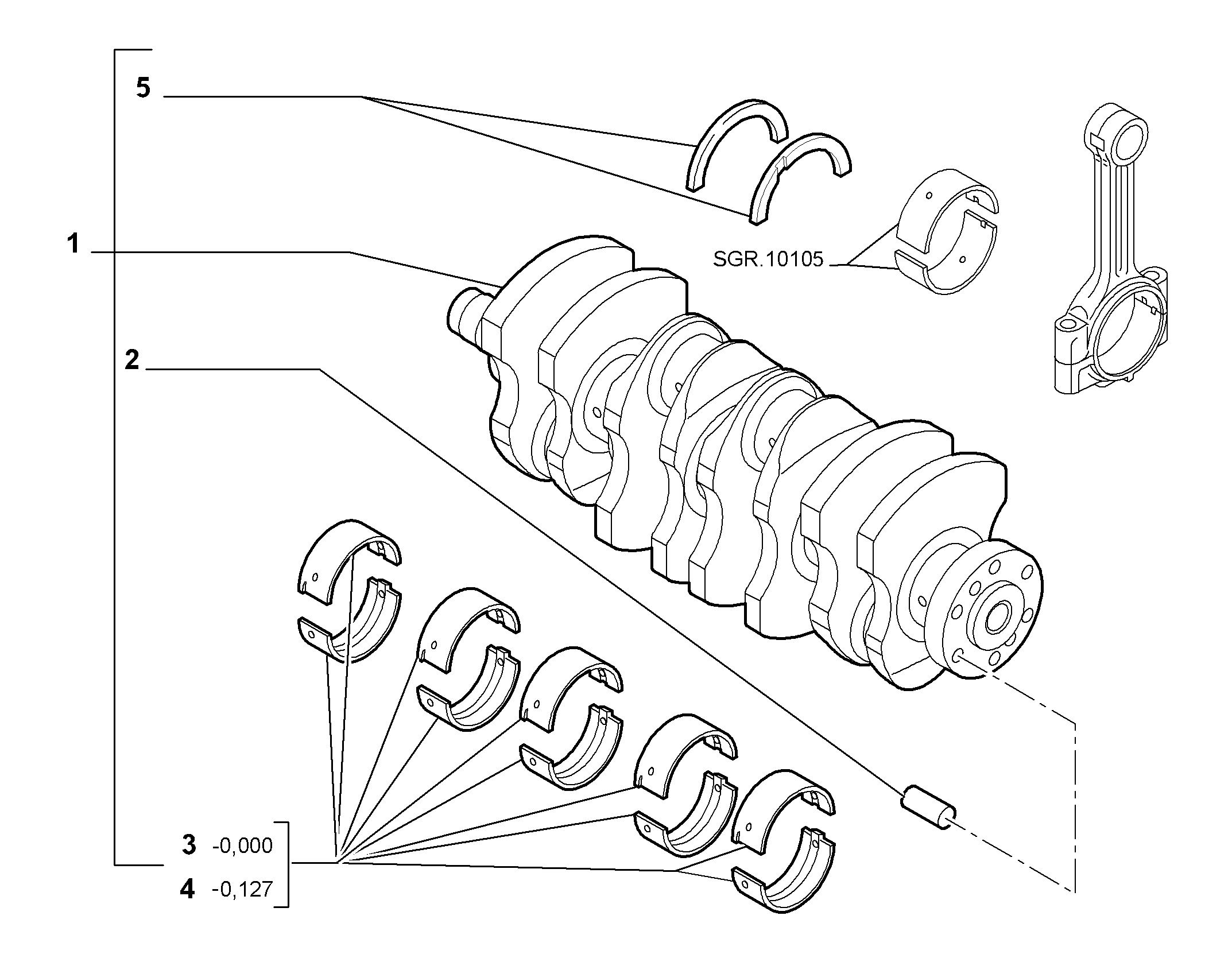 10103-010 ENGINE SHAFT AND HALF BEARING