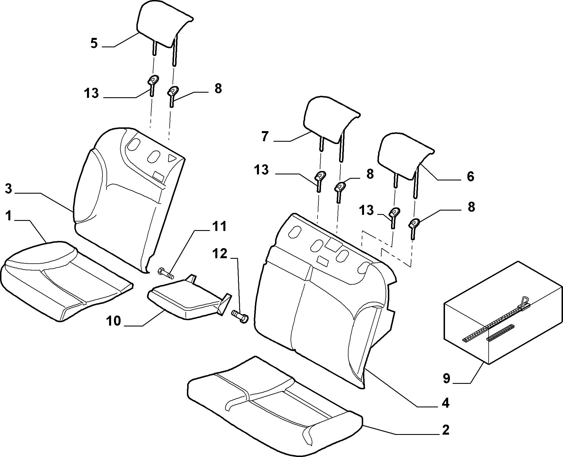 70615/08 REAR SEAT LINING