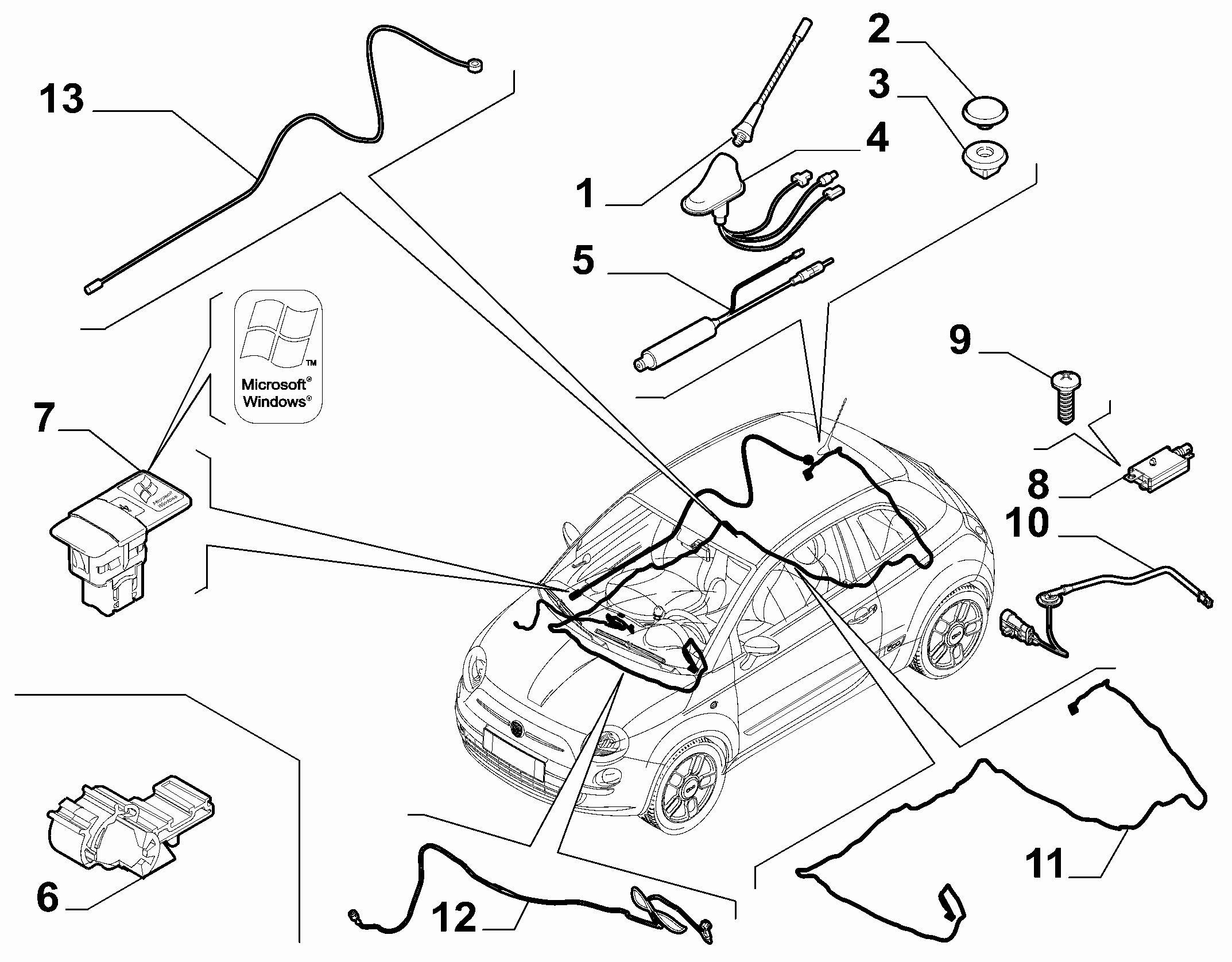 55521-030 AERIAL AND WIRING