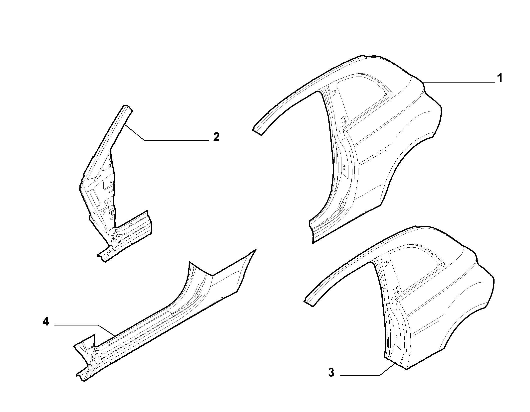 70019-020 REAR AND FRONT BEVELED SIDE FRAME