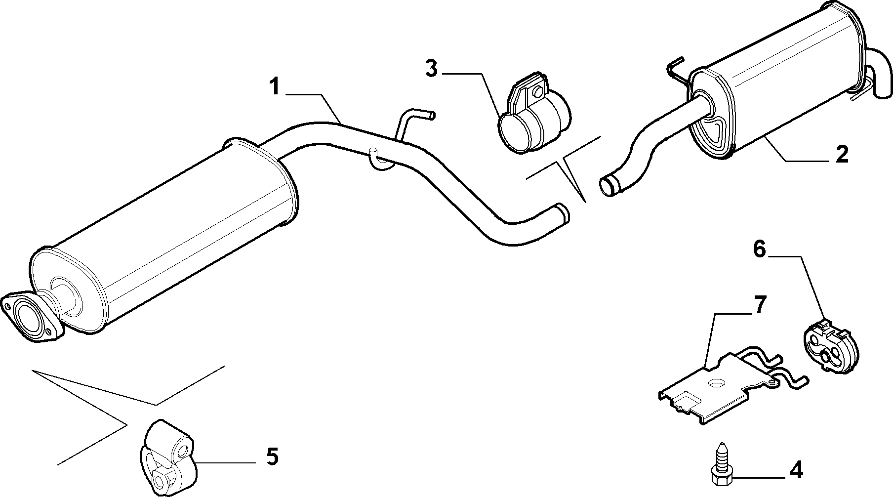 10258-030 REAR AND CENTRAL PIPES