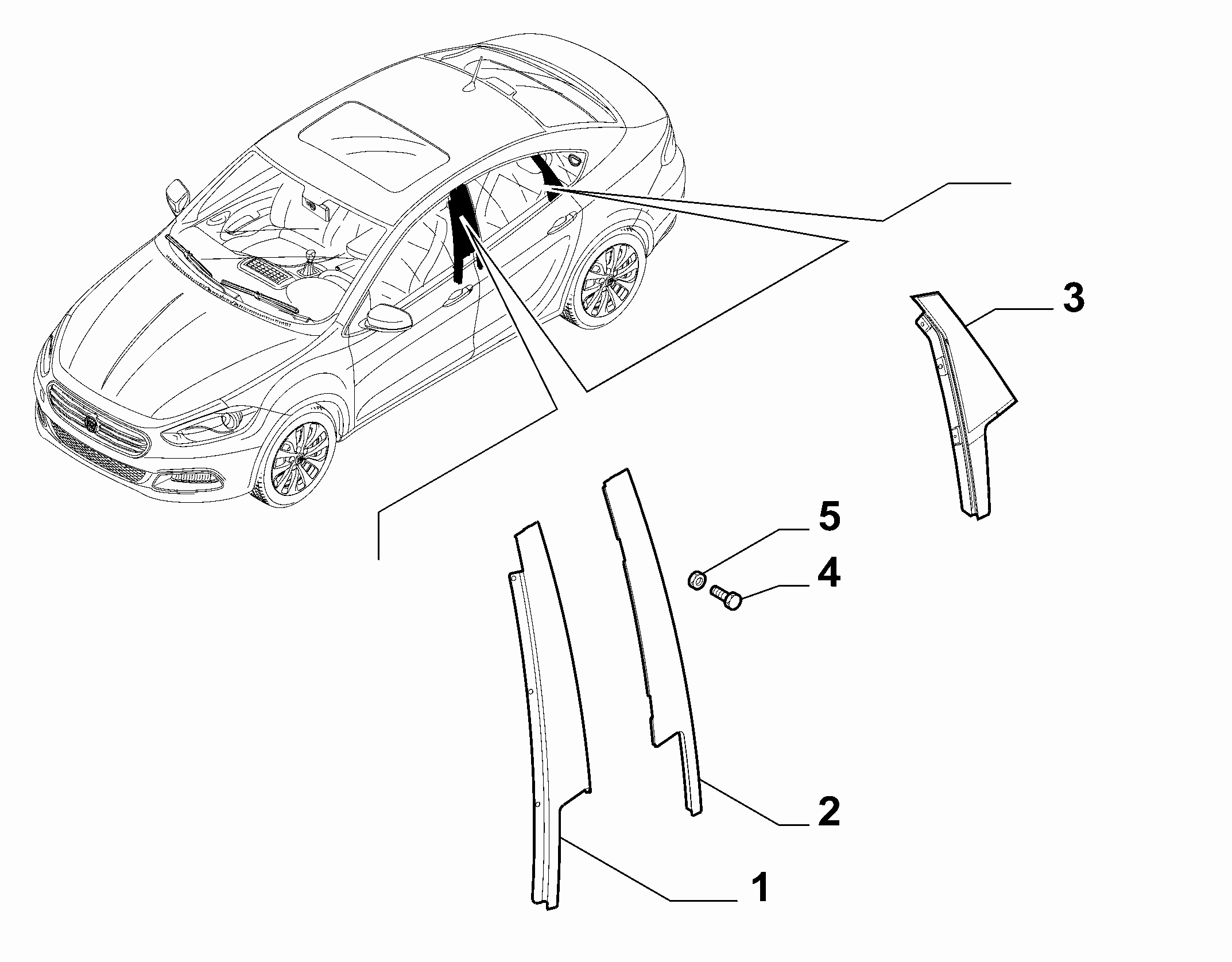 70712-050 OUTER SIDE MOULDINGS, PILLAR AREA