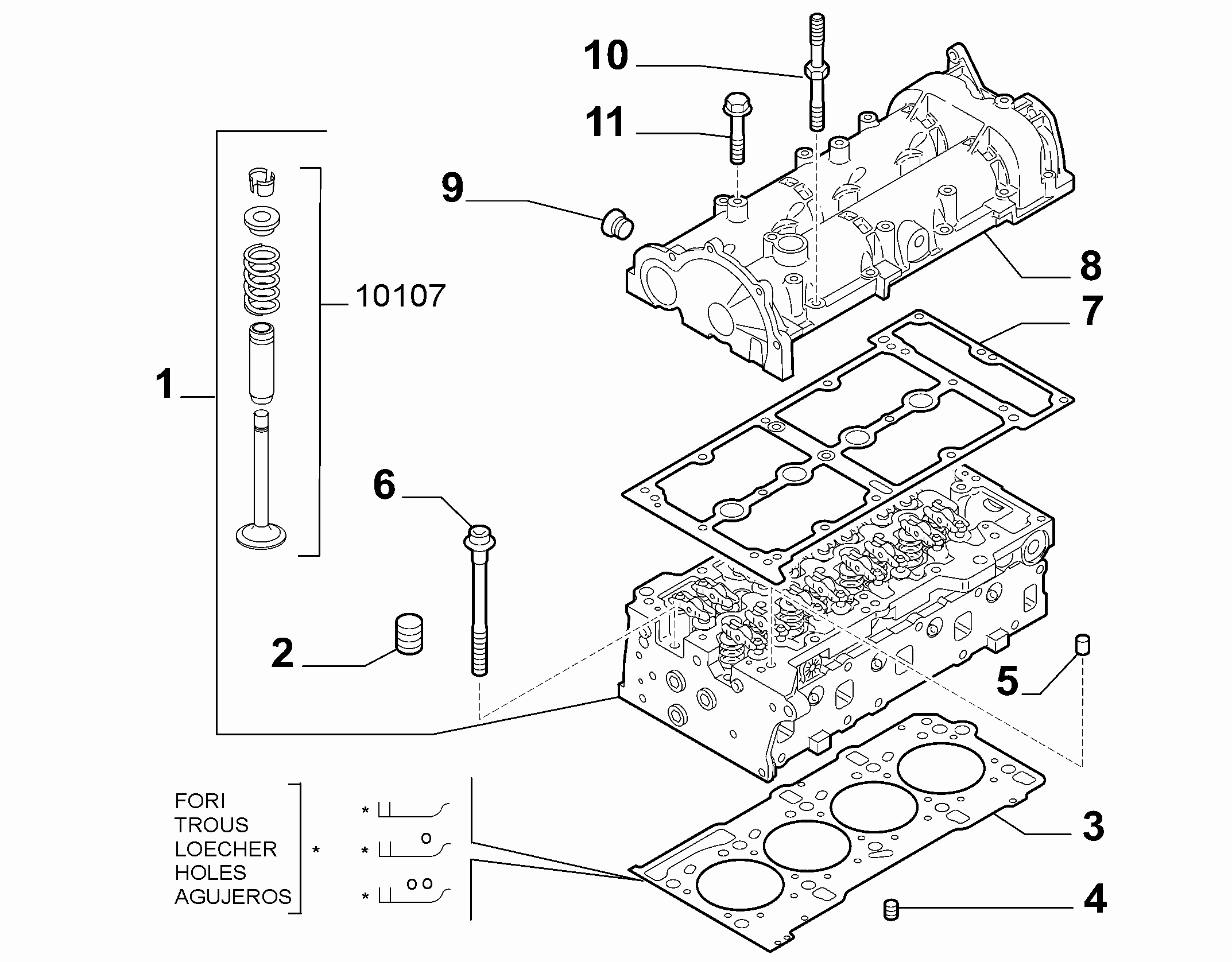 10101-020 CYLINDER HEAD AND GASKETS