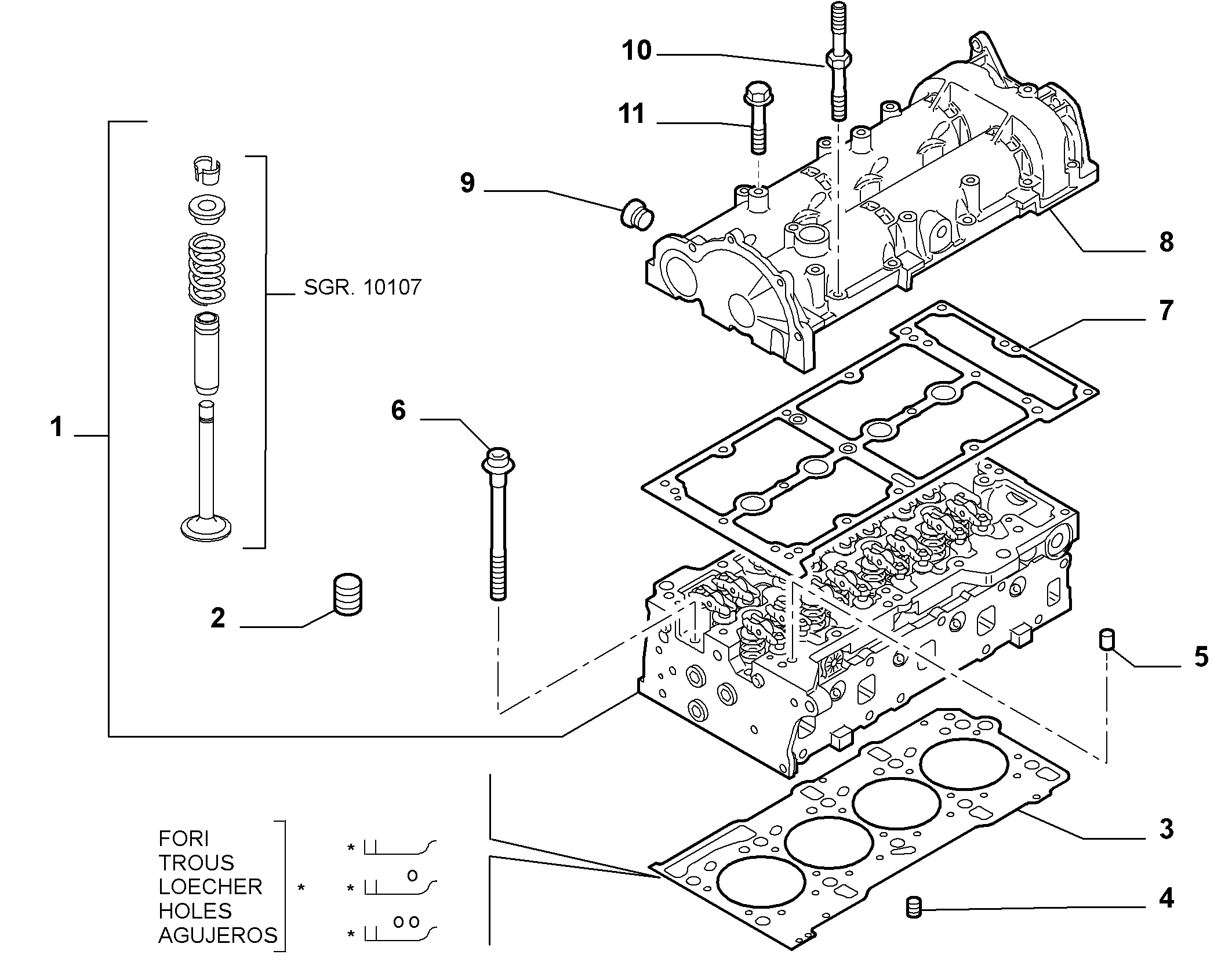 10101-020 CYLINDER HEAD AND GASKETS