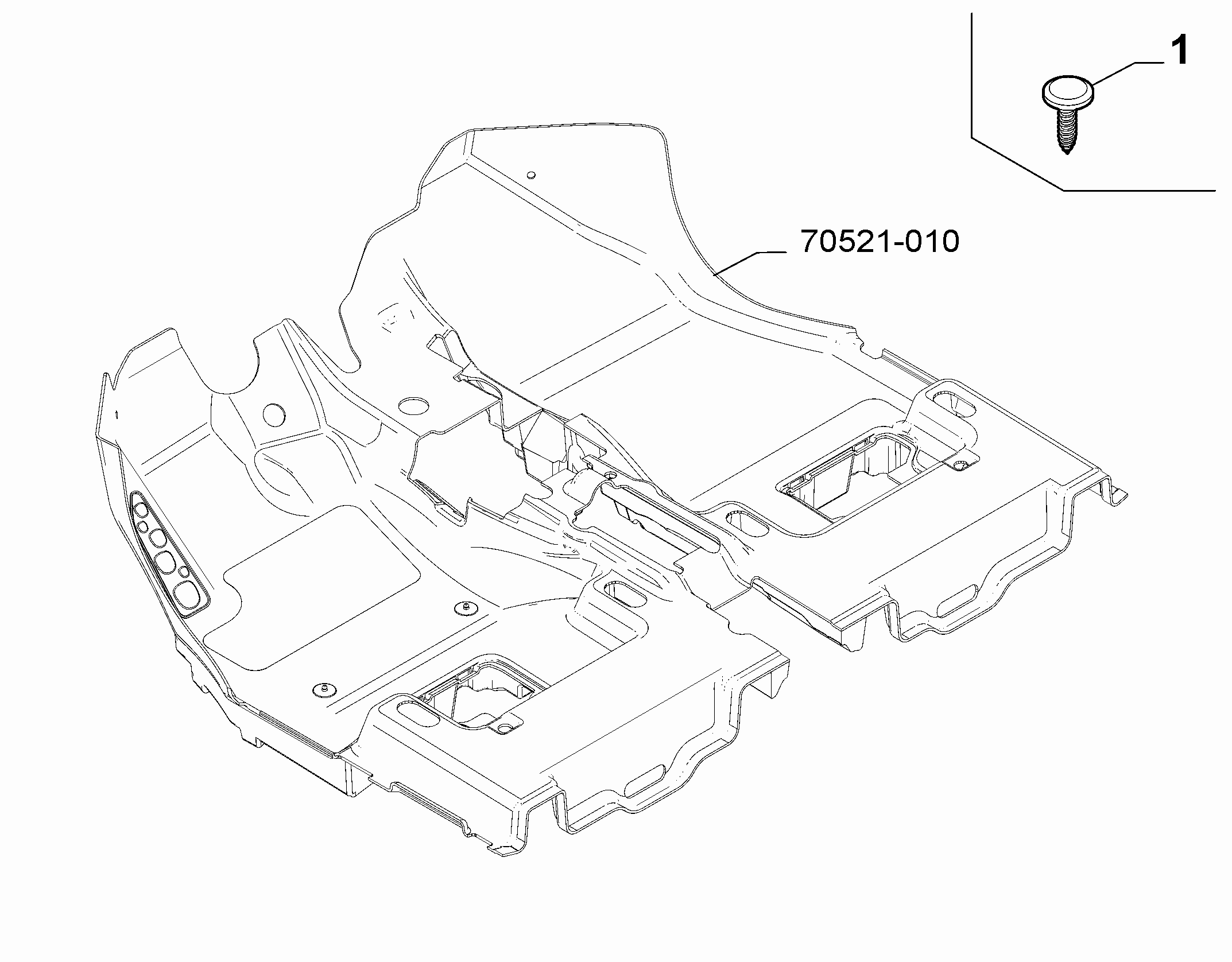 70521-030 PASSENGER COMPARTMENT MAT FASTENERS AND ACCESSORIES