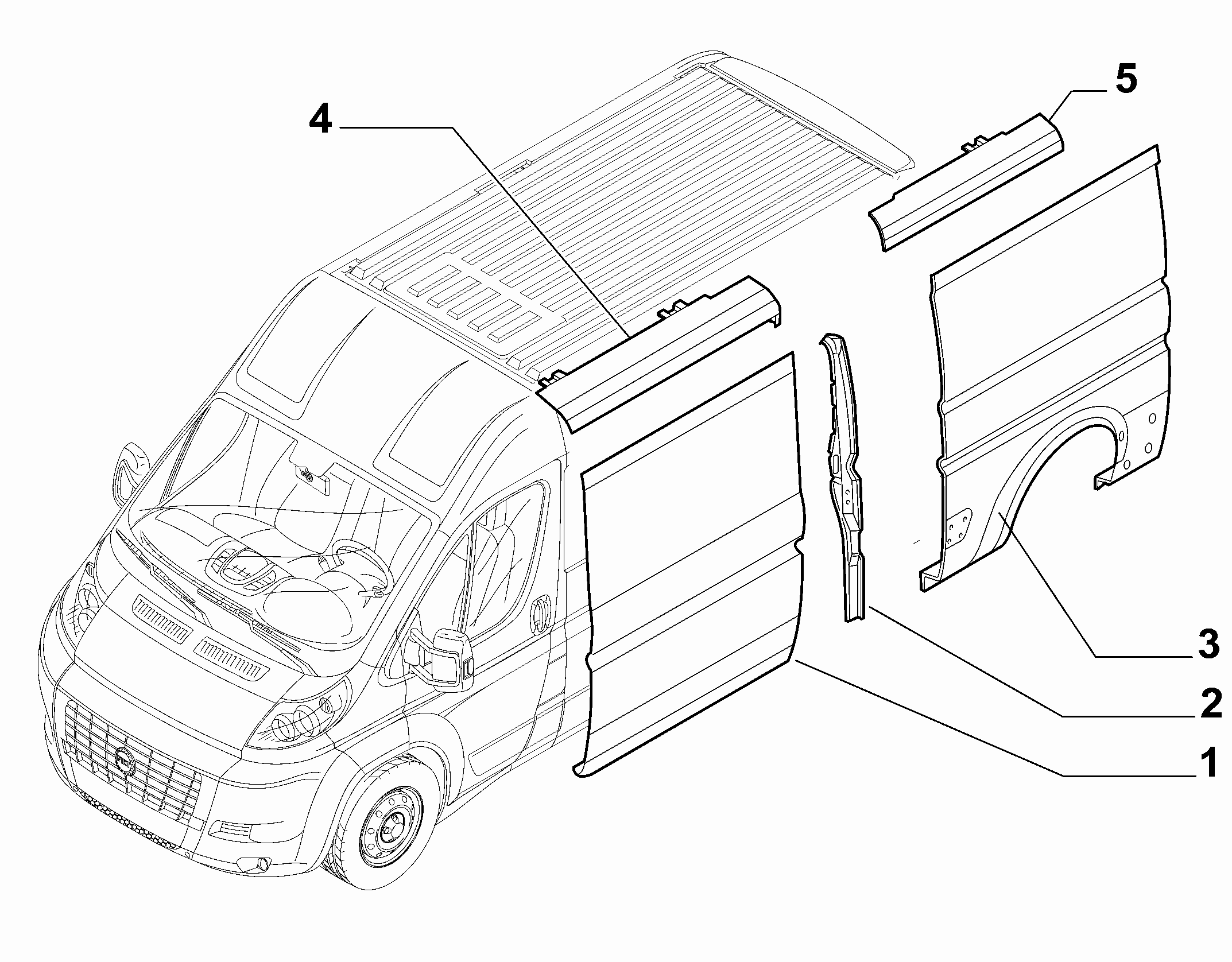 70020-040 OUTER SIDE PANEL FOR COMMERCIAL VEHICLES