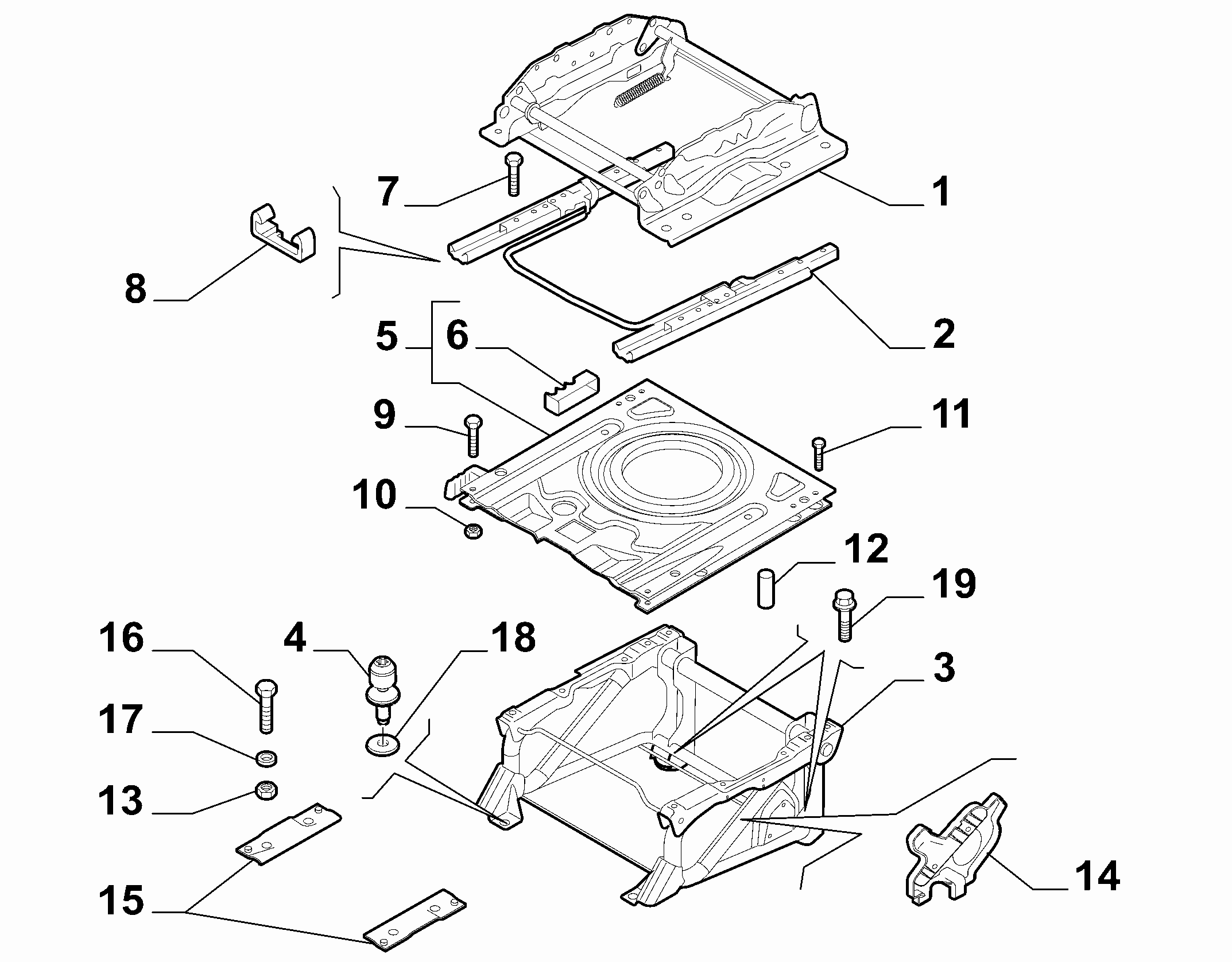 70605-020 DRIVER SIDE FRONT SEAT RAILS