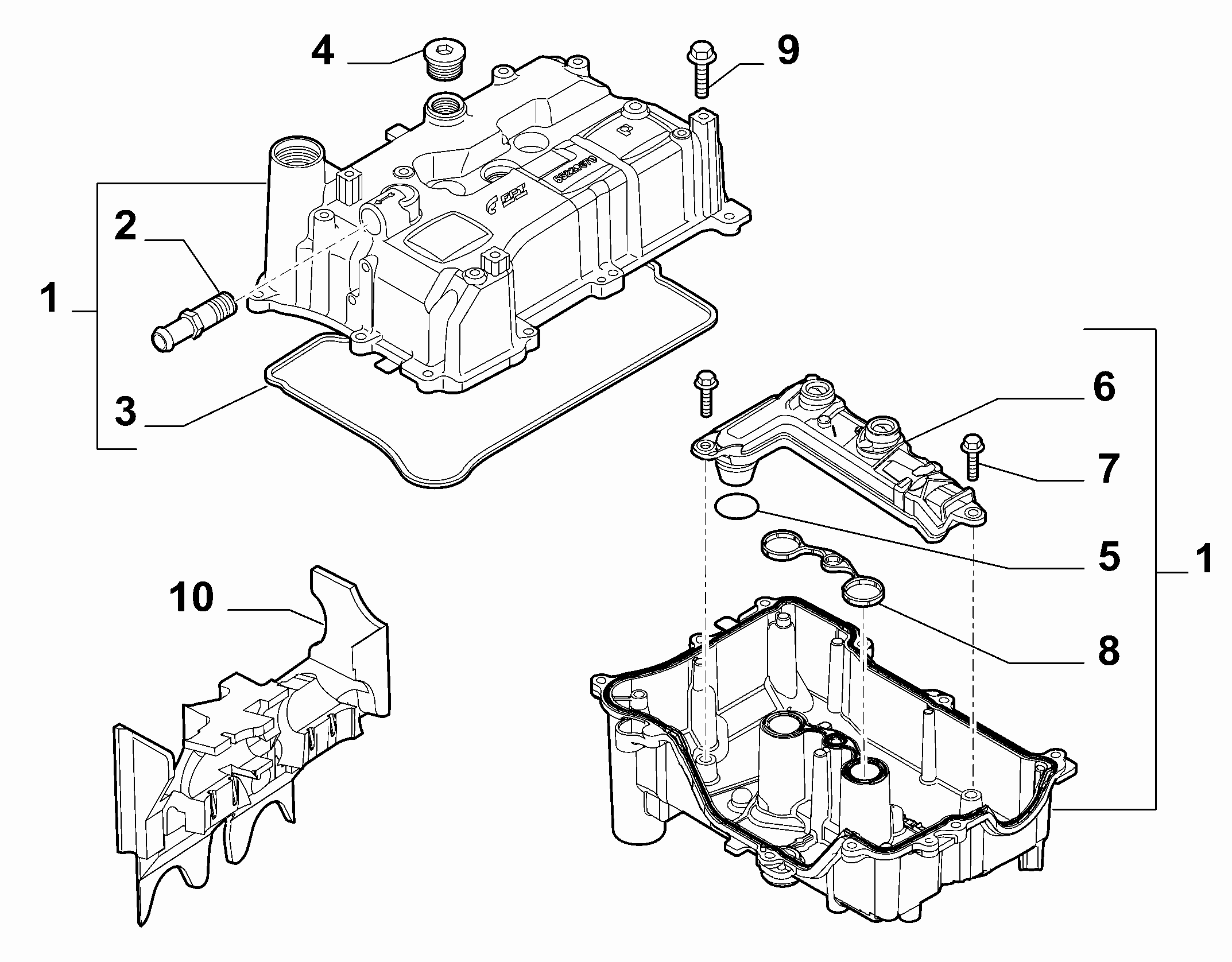 10101-030 CYLINDER HEAD AND GASKET COVERS