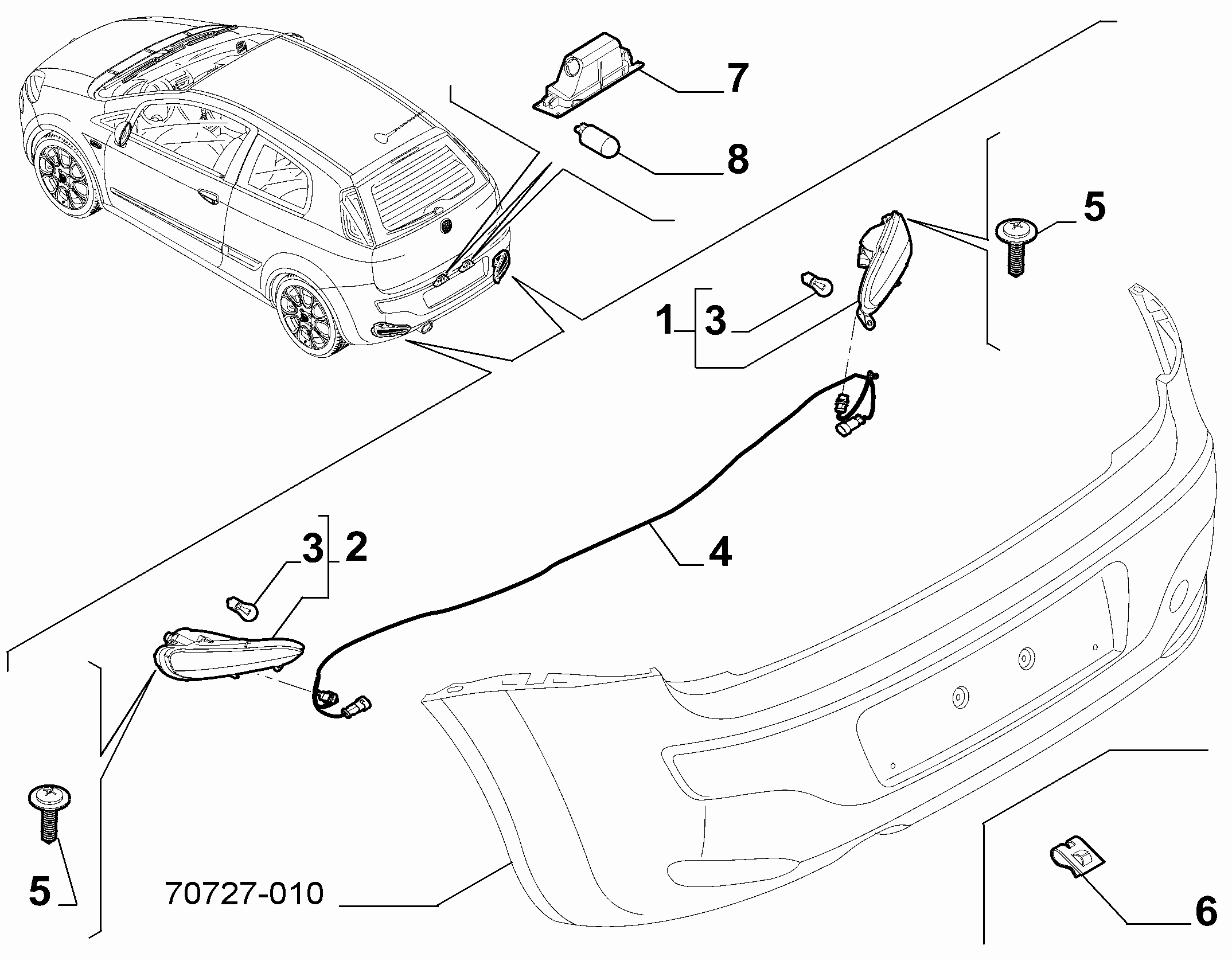 55401-040 REVERSE FOG TAIL LAMP