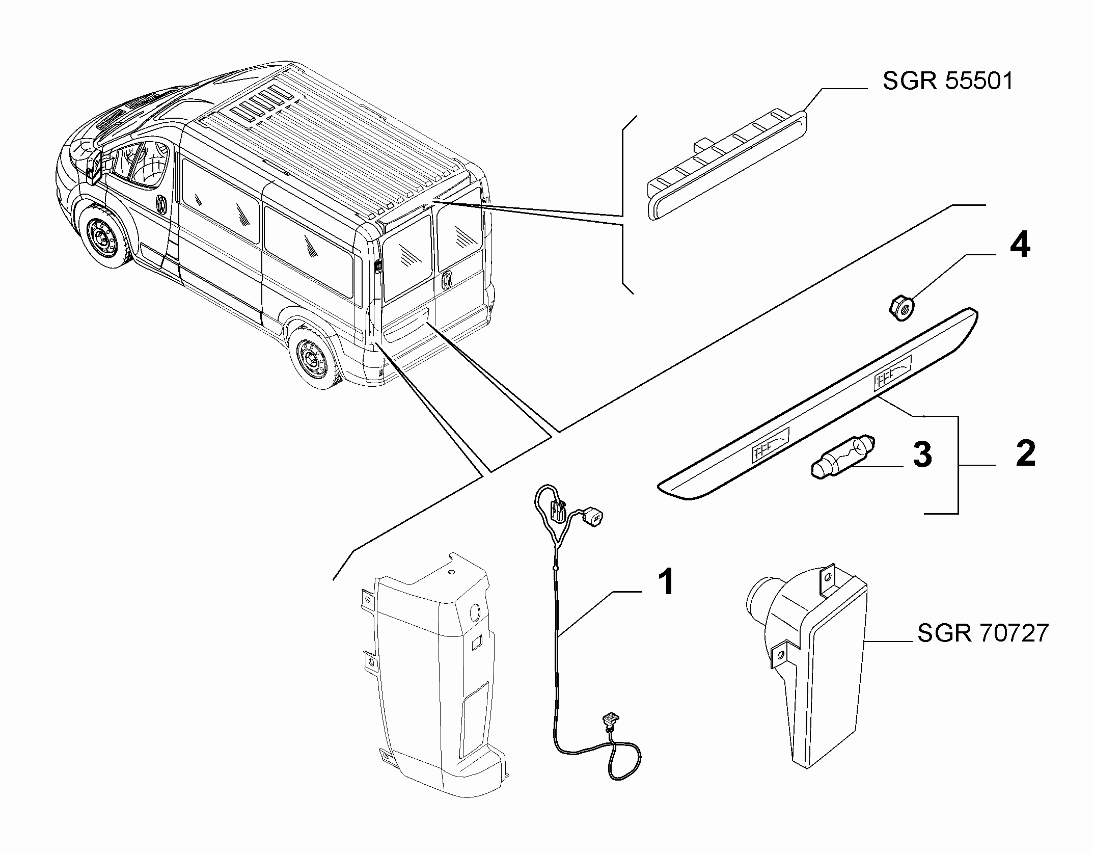 55401-040 REVERSE FOG TAIL LAMP