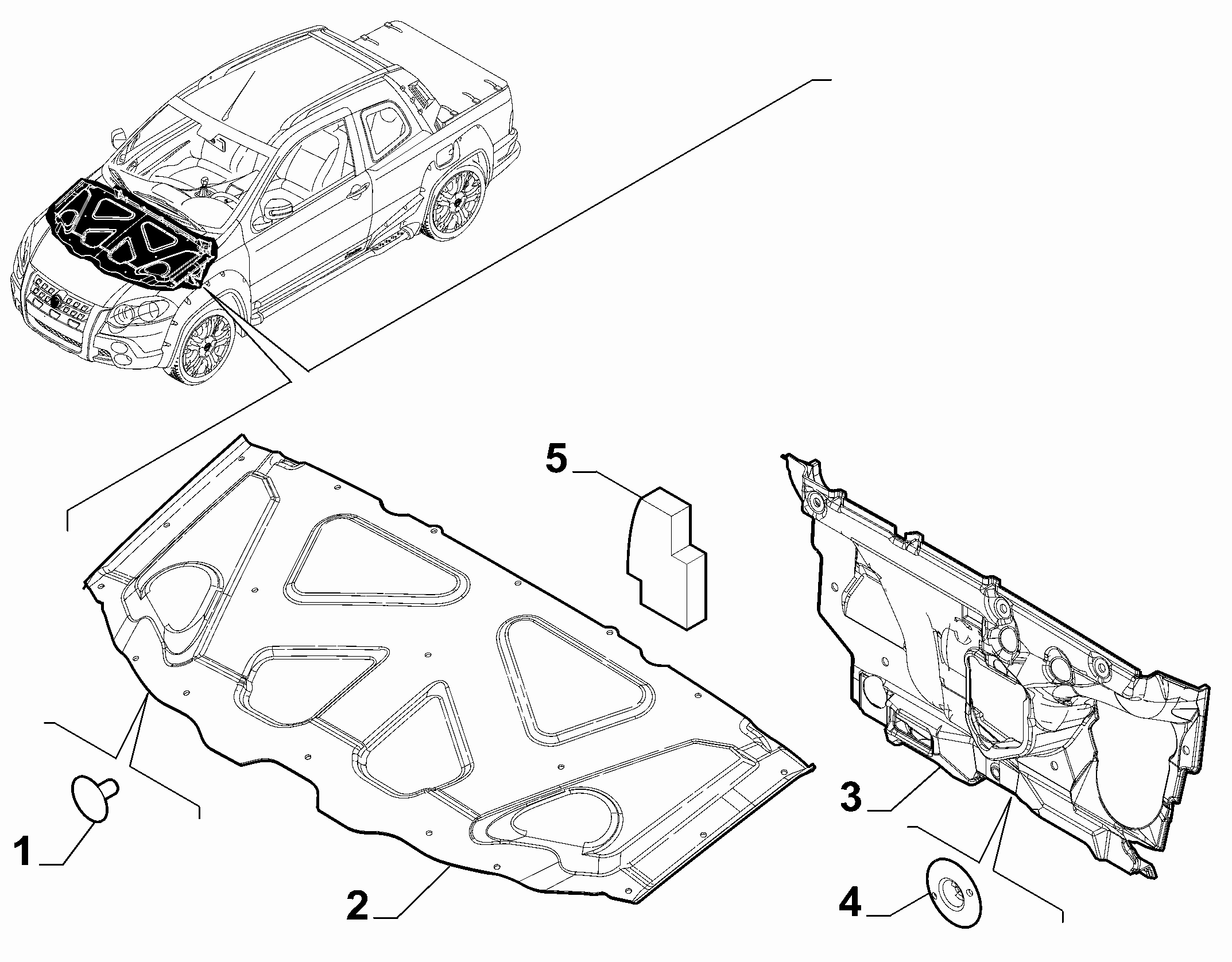 70522-010 BONNET AND ENGINE PADDING AND INSULATION