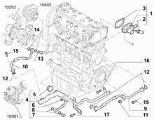 10402-020 THERMOSTAT AND WATER PIPES