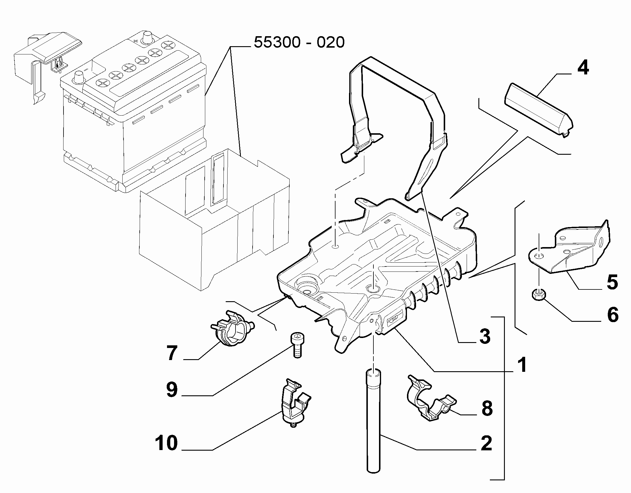 55300-030 BATTERY SUPPORT