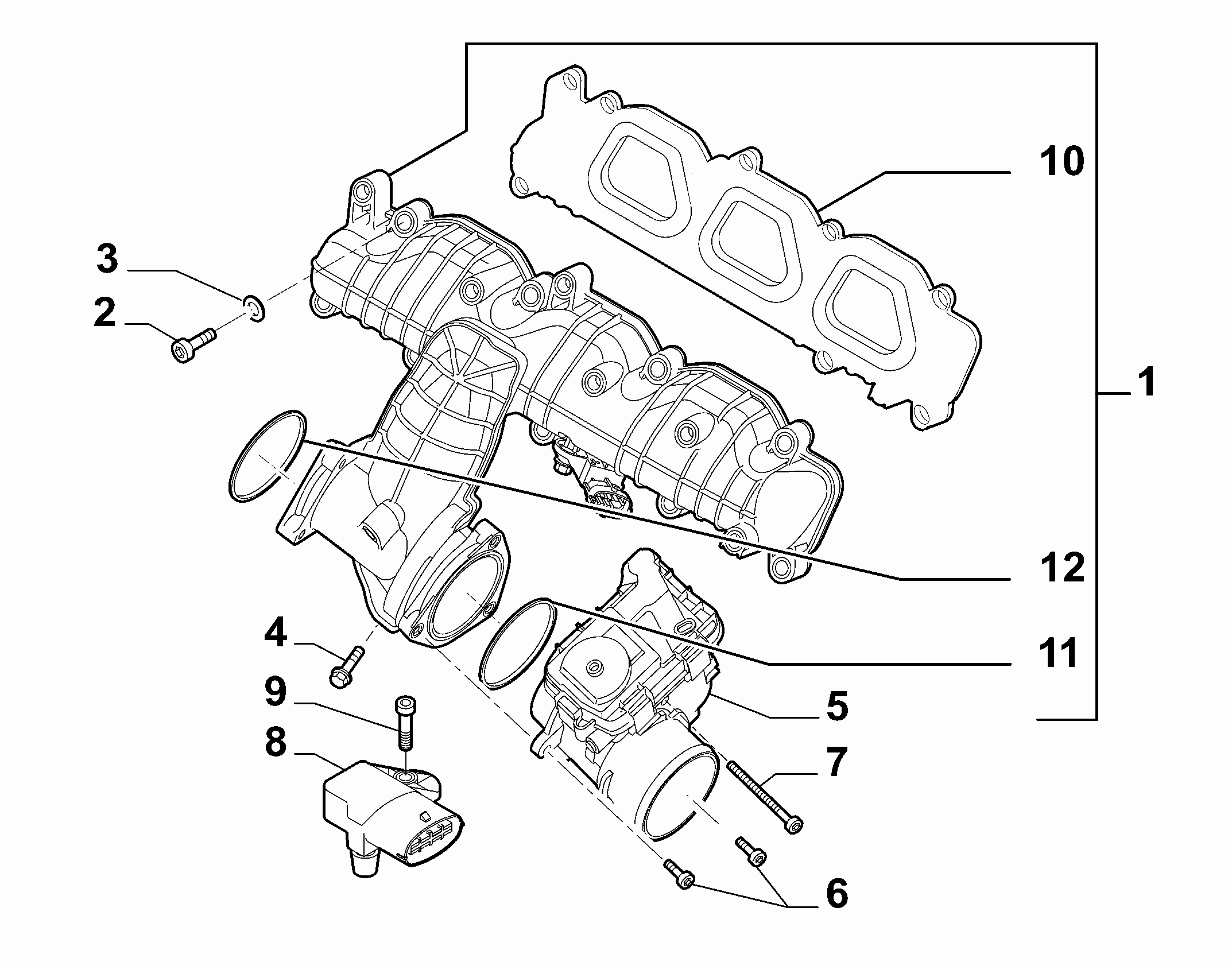 10255-010 INTAKE MANIFOLD AND BUTTERFLY CLIPS