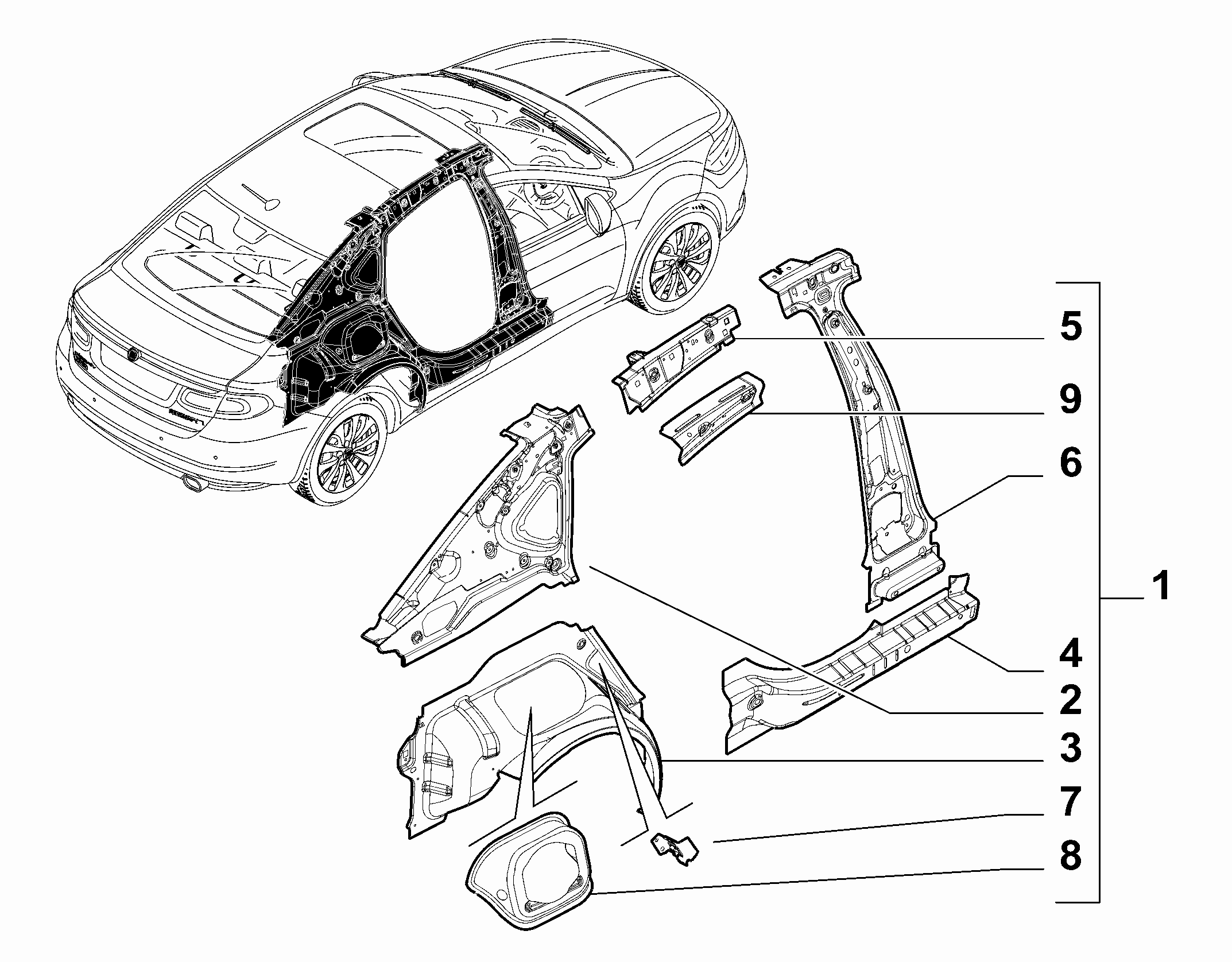 70004-010 REAR SIDE FRAME STRUCTURE