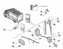 70148-025 REAR DOOR KEYLOCKS AND HANDLES FOR COMMERCIAL VEHICLES