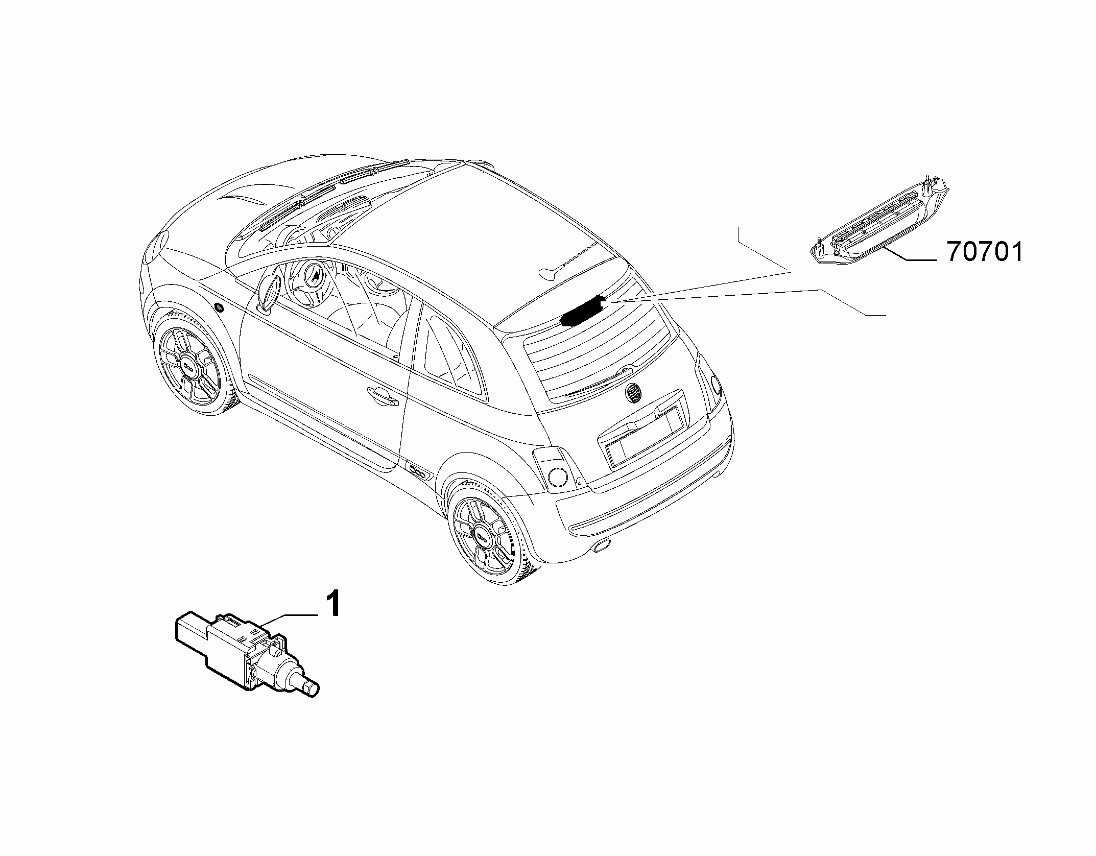 55501-020 REAR WINDOW STOP LIGHT AND SWITCH
