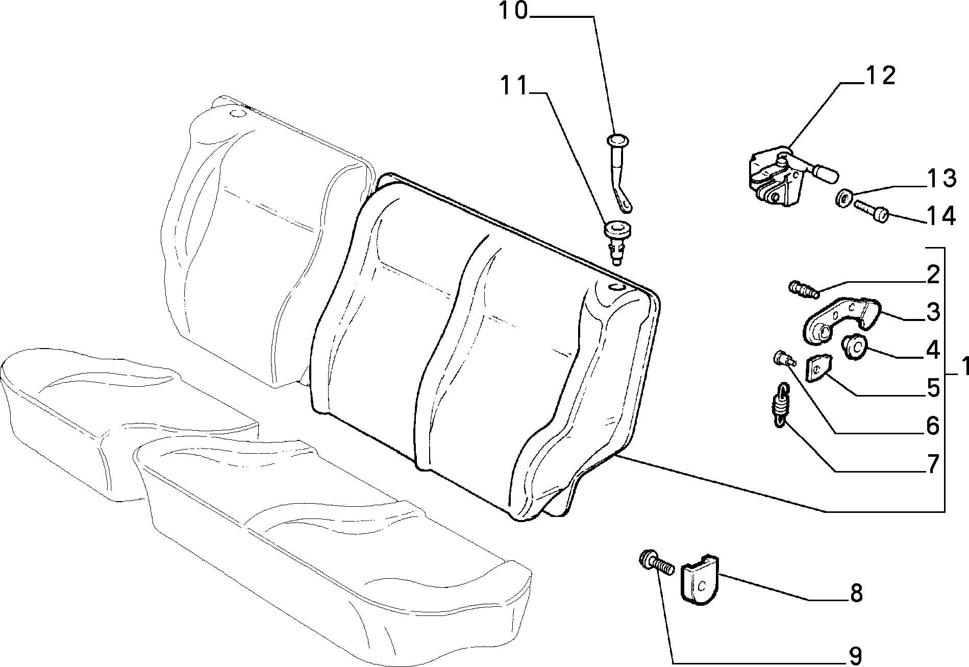 70613/01 REAR SEAT