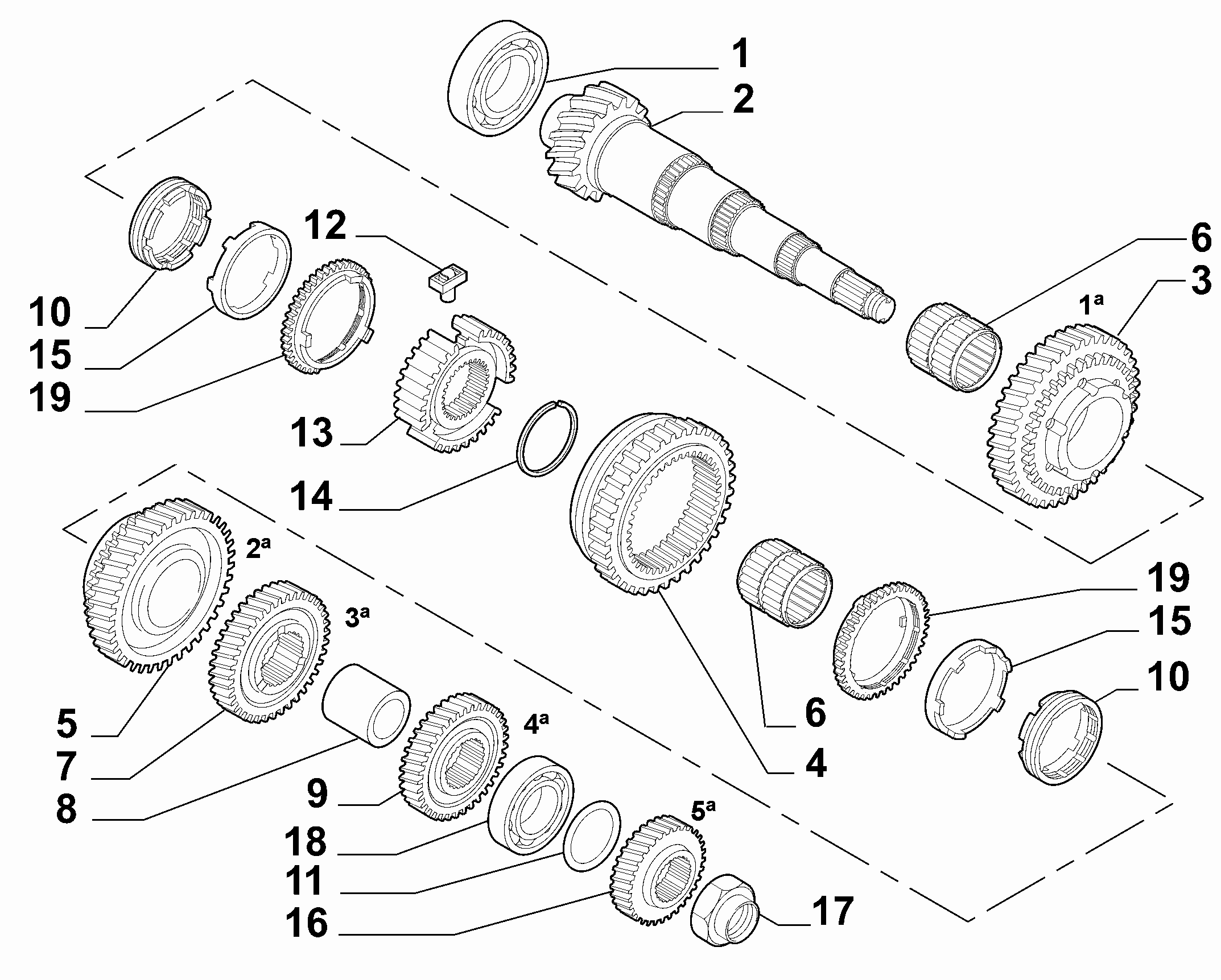 21215-030 SECONDARY SHAFT AND GEAR LEAD