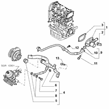 10402-020 THERMOSTAT AND WATER PIPES