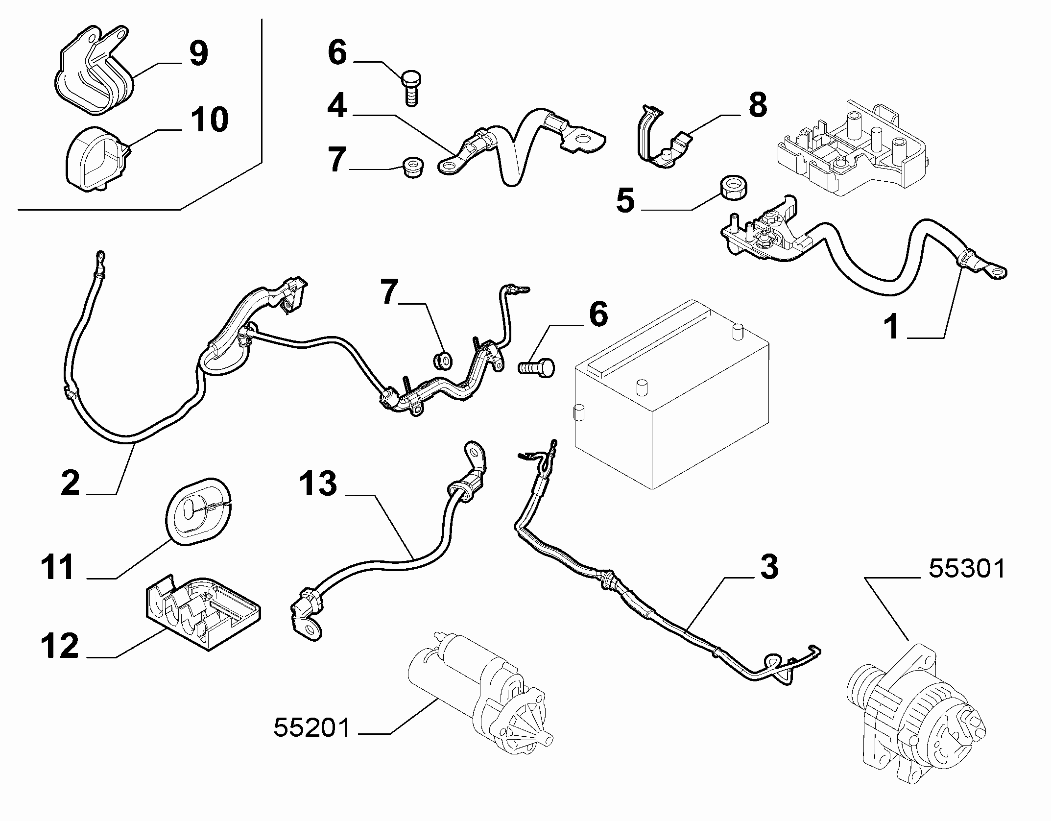 55300-040 BATTERY HARNESS
