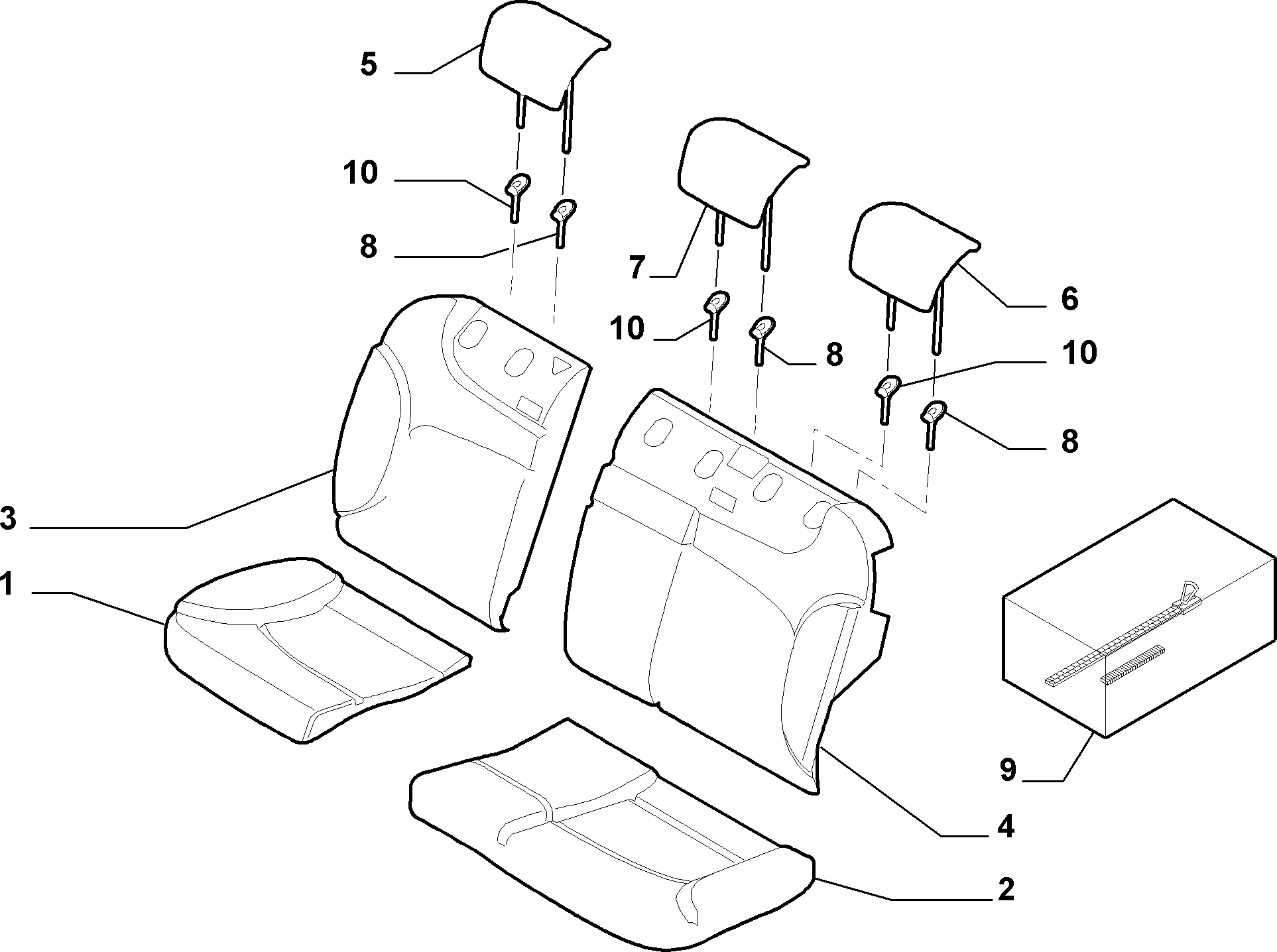 70615/14 REAR SEAT LINING